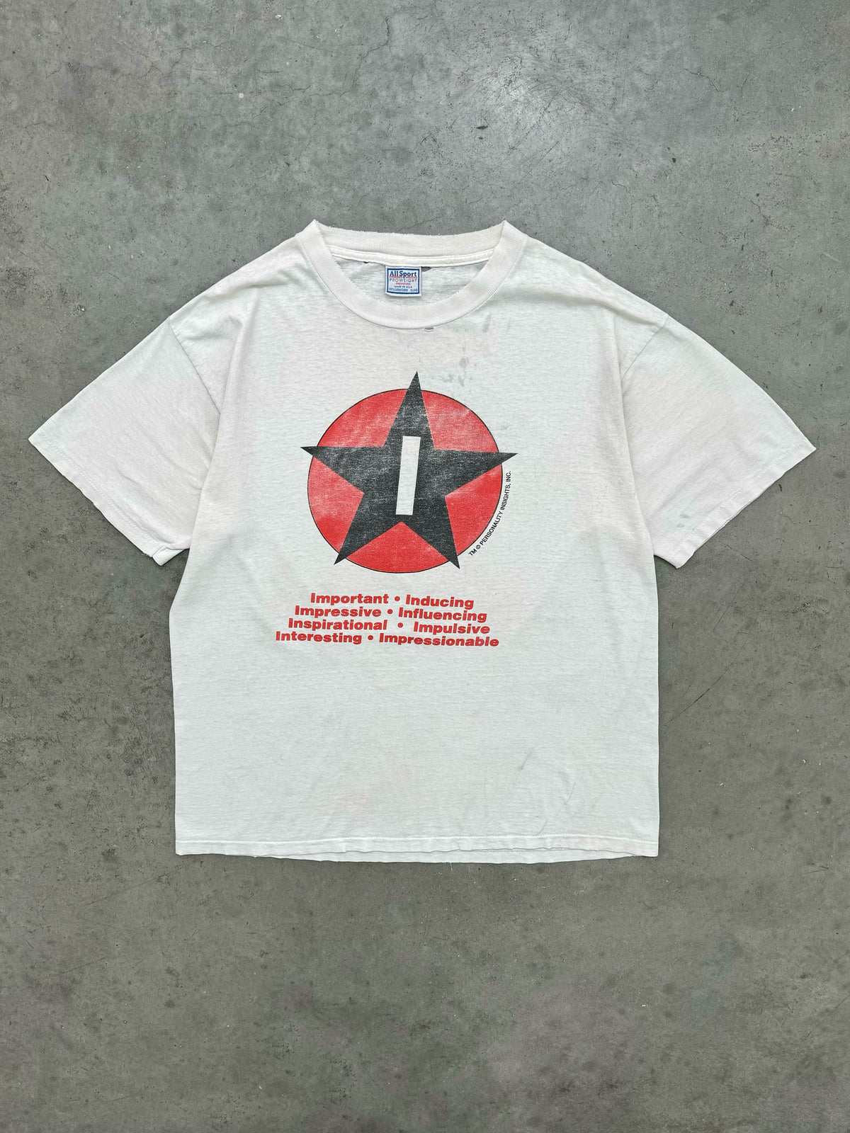 FADED WHITE "STAR" TEE - 1990S