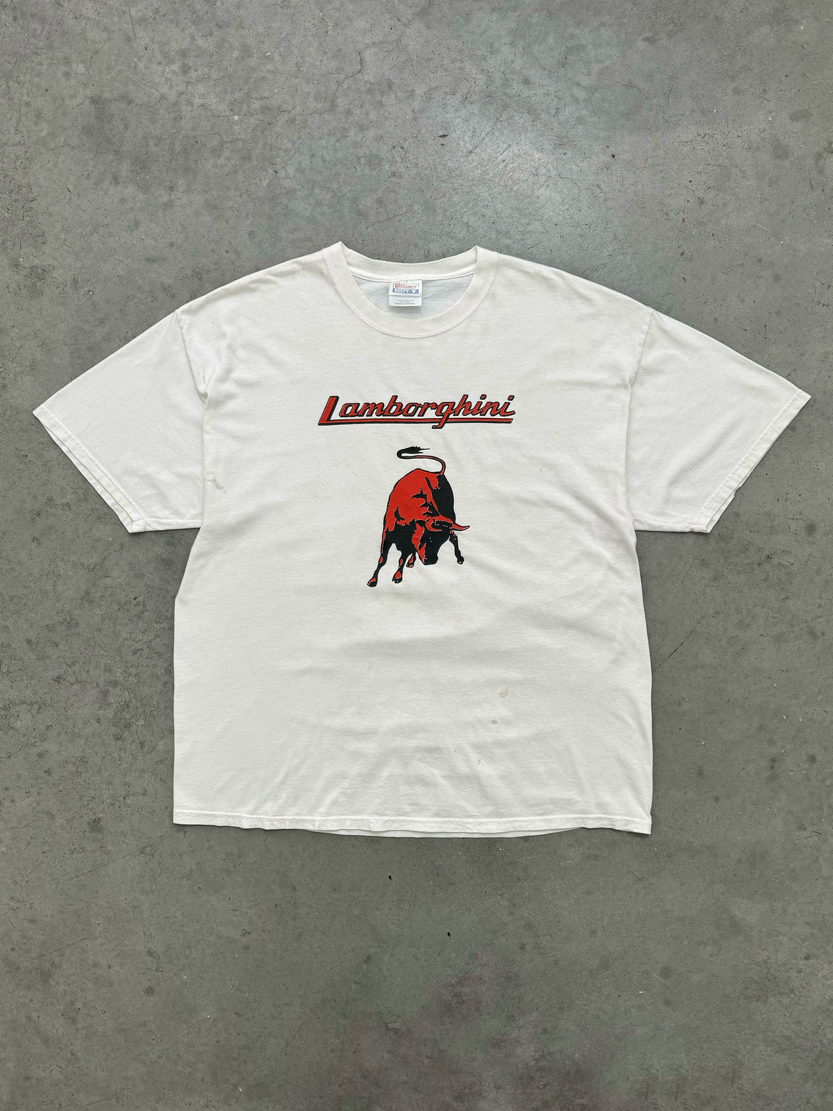 FADED WHITE "LAMBORGHINI" TEE - 2000S