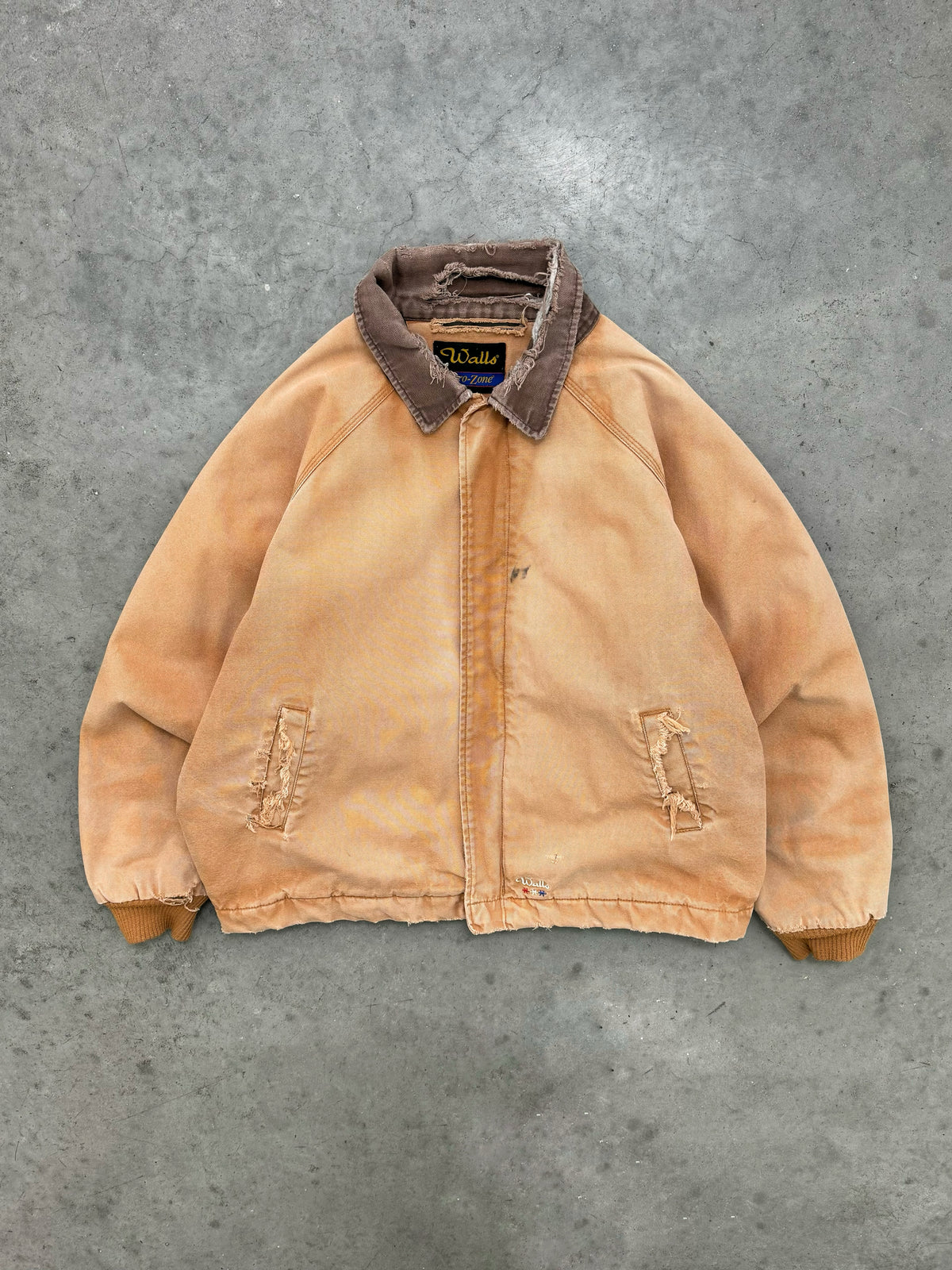 SUN FADED BEIGE WALLS ZIP-UP JACKET - 1990S