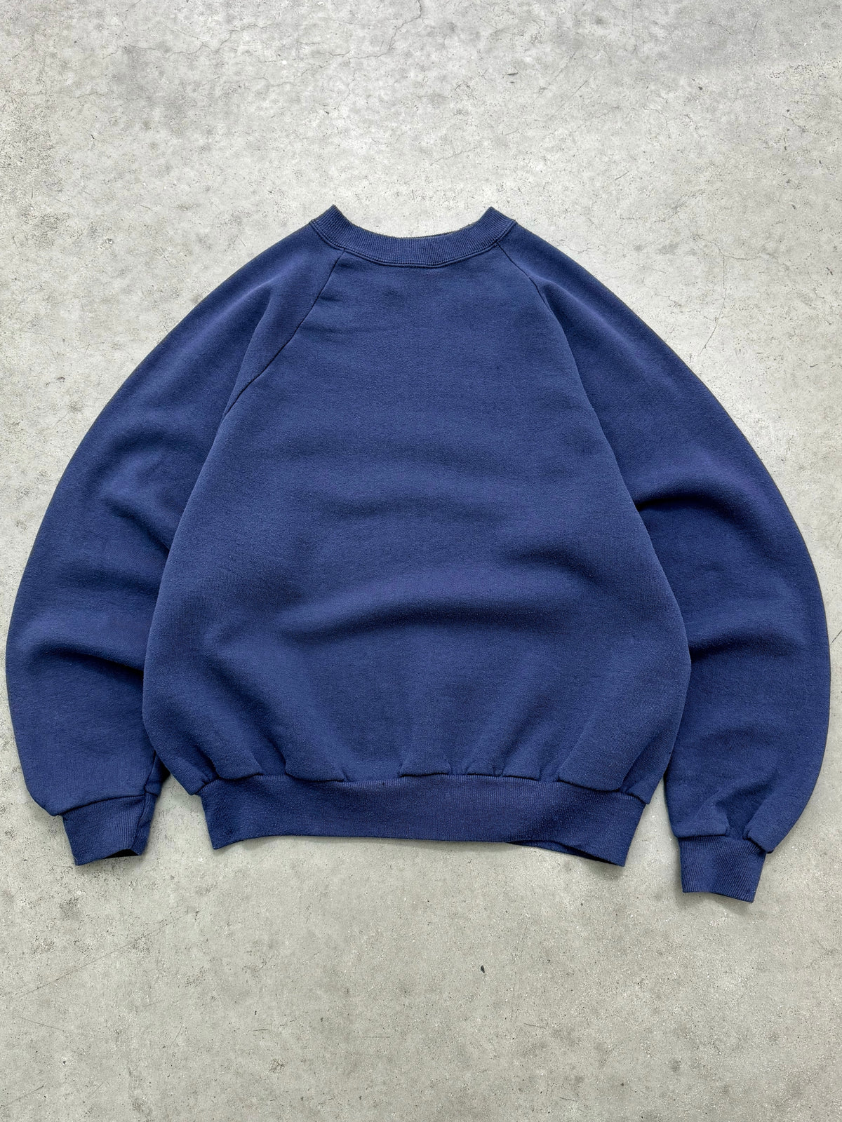 FADED INDIGO RAGLAN SLEEVE CREWNECK - 1990S