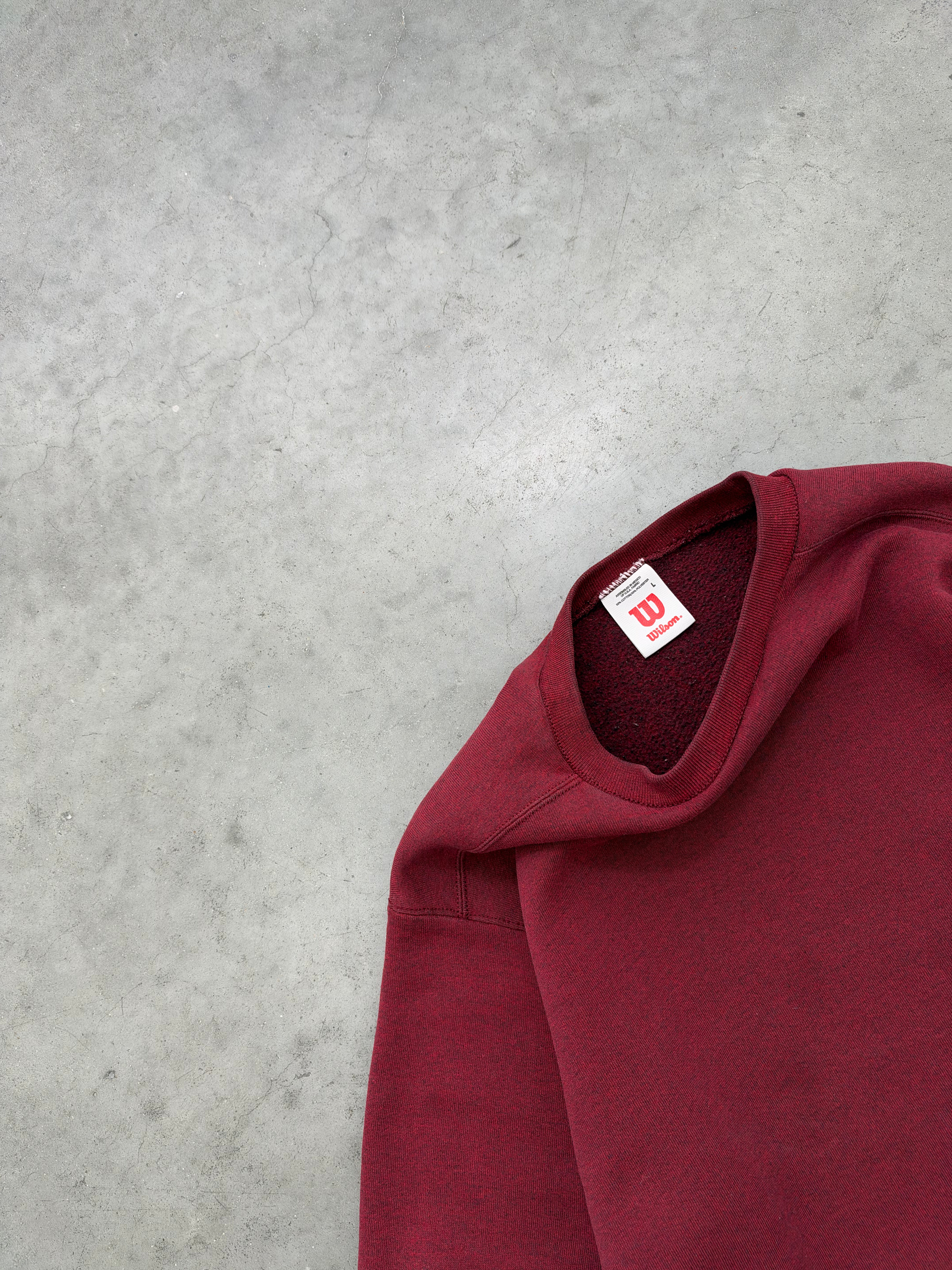 FADED MAROON WILSON CREWNECK - 1990S