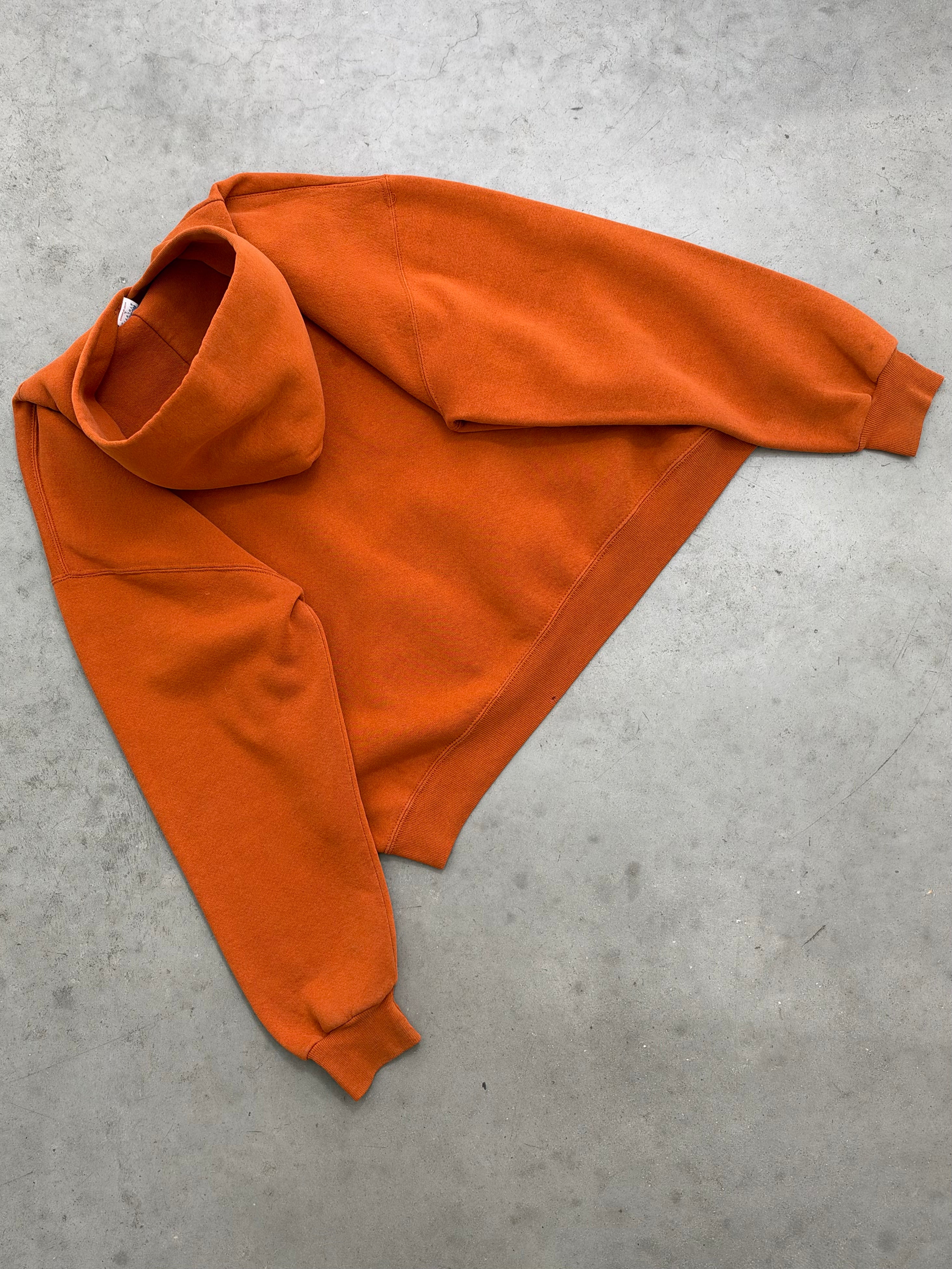 FADED ORANGE "TECH" RUSSELL HOODIE - 1990S