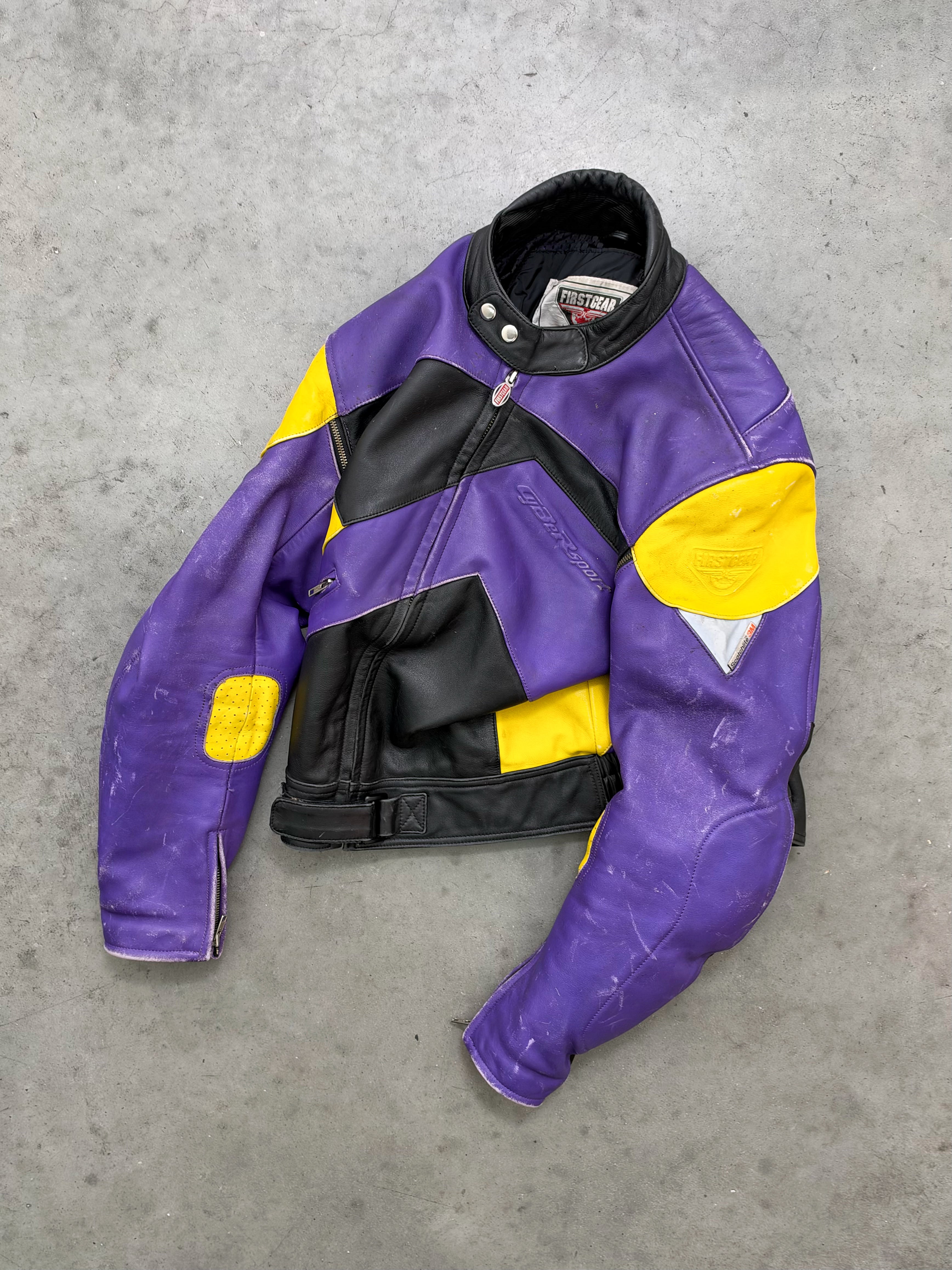 FADED PURPLE "CYBERSPORT" LEATHER MOTO JACKET - 1980S