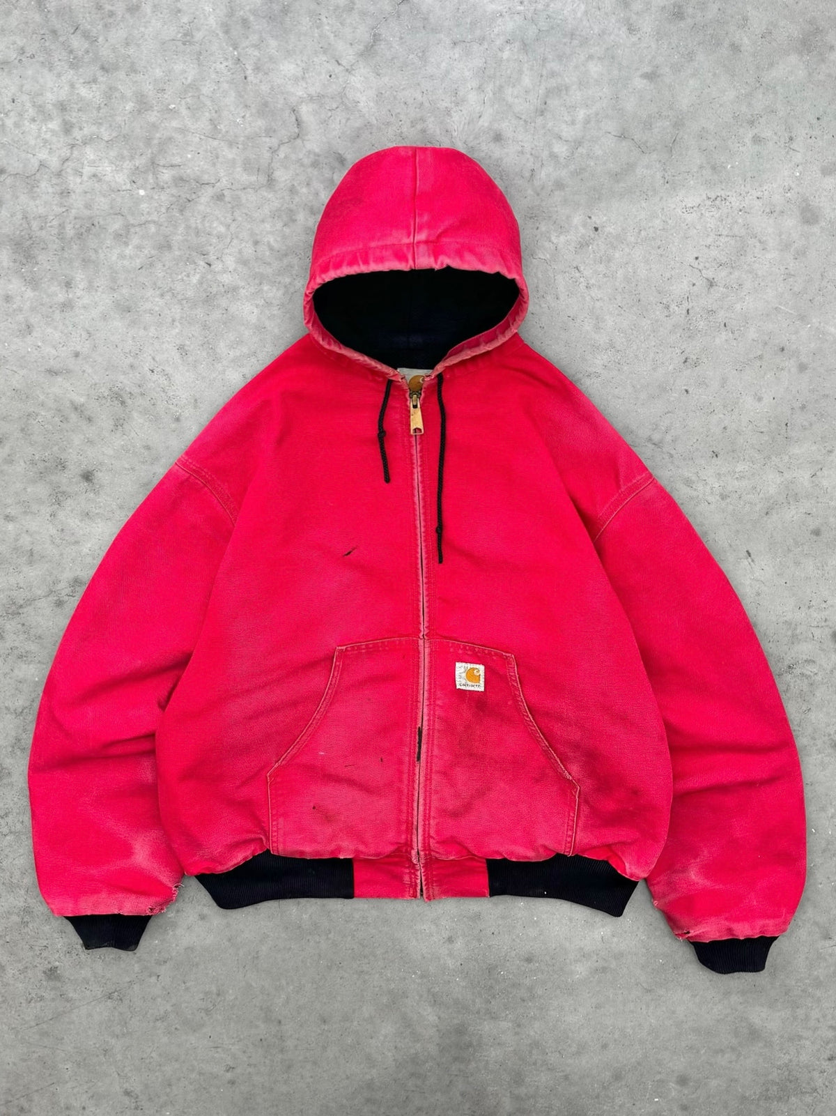 FADED CHERRY RED CARHARTT ACTIVE JACKET - 1980S
