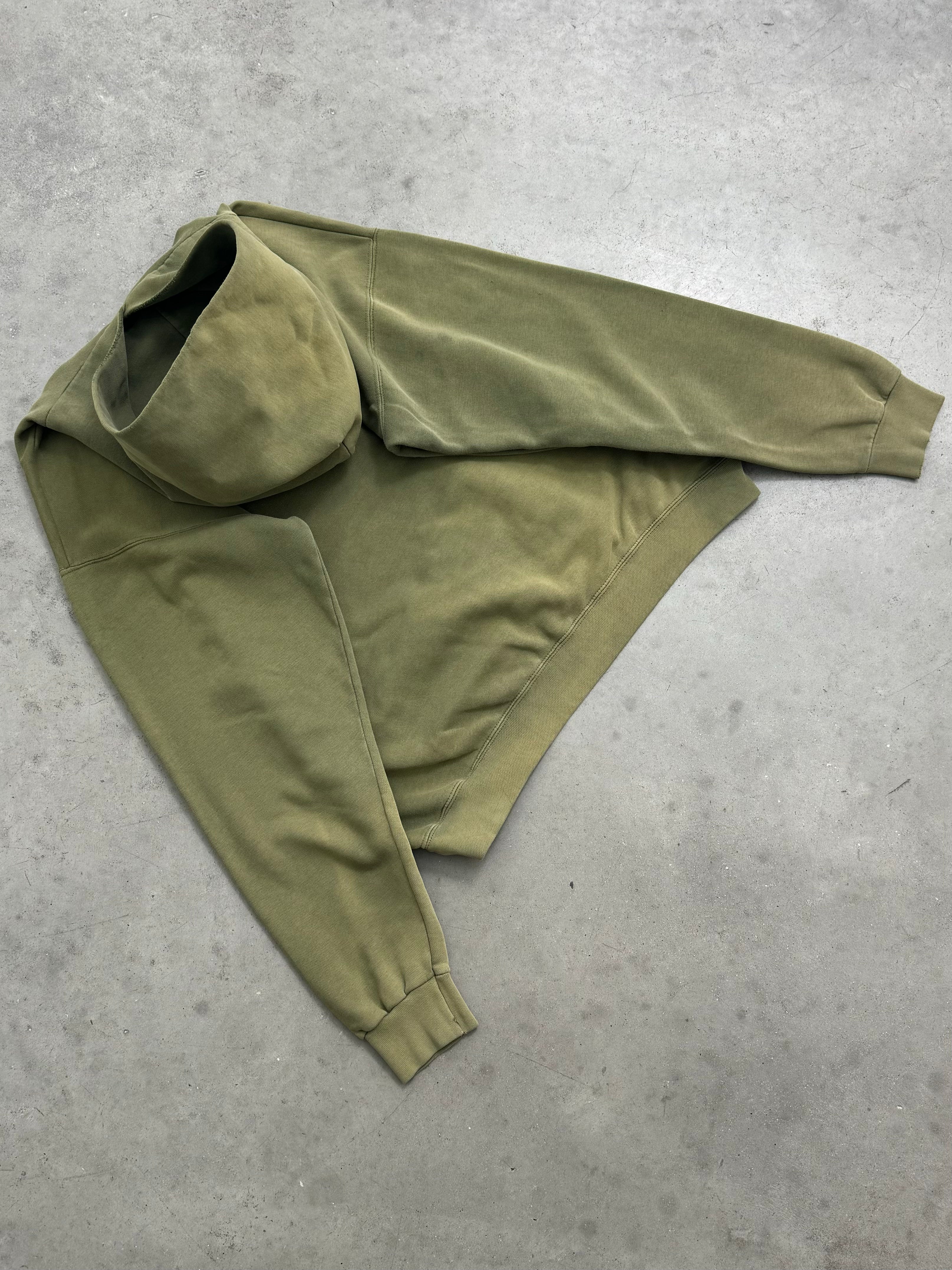 SUN FADED MOSS GREEN HOODIE - 1990S