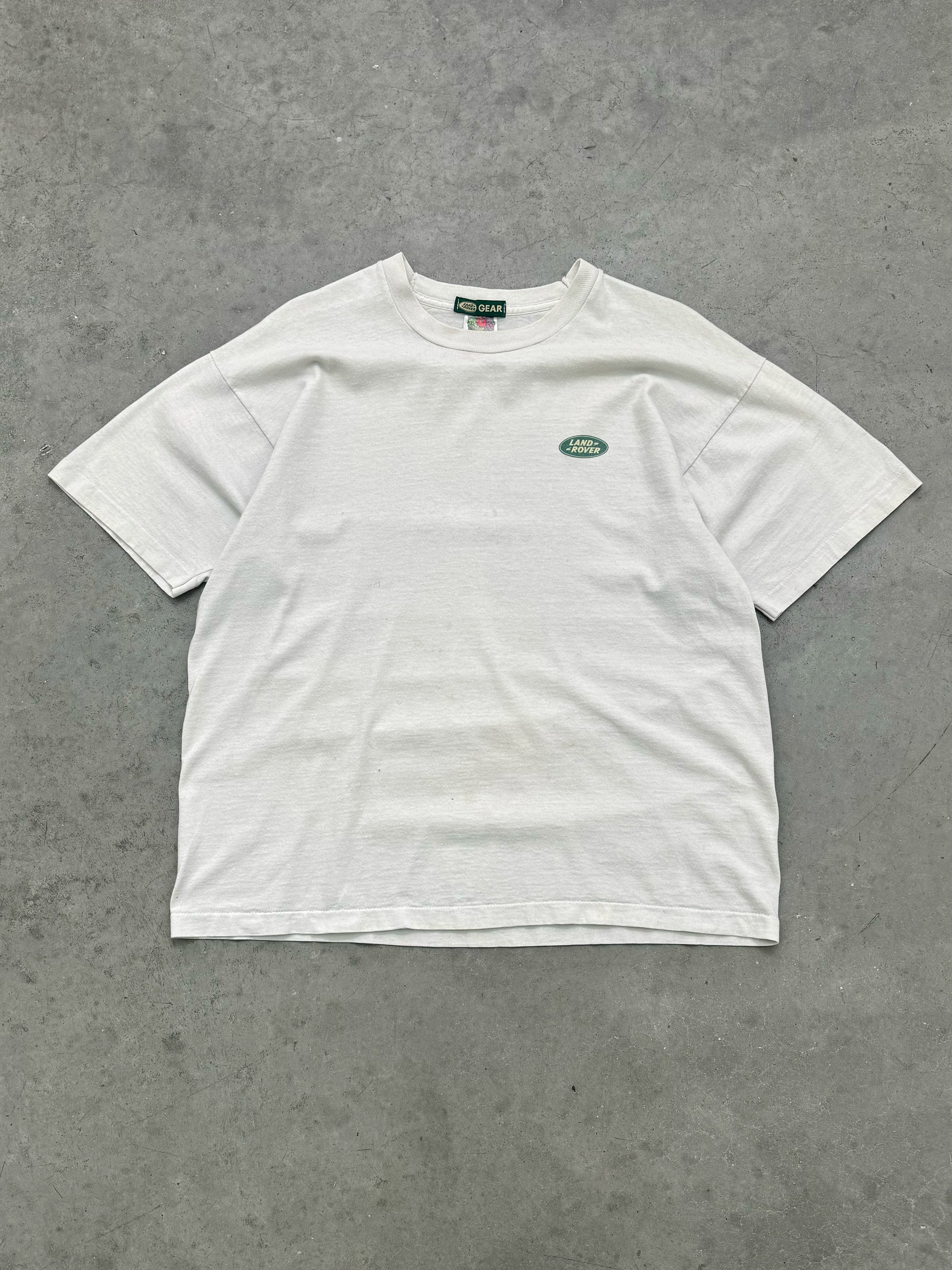 FADED WHITE "LAND ROVER" TEE - 1990S
