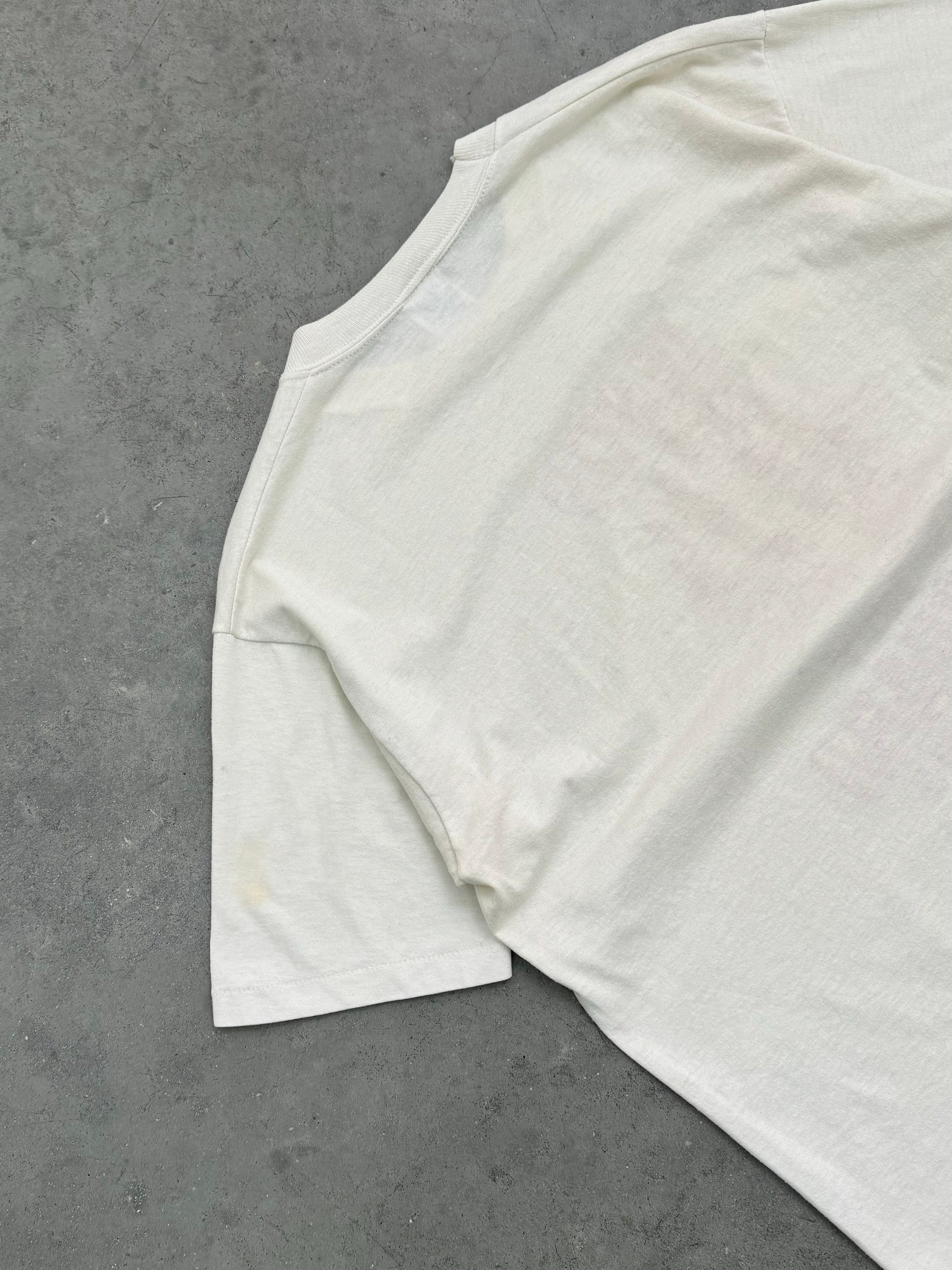 "JESUS IS MY LIFEGUARD" WHITE TEE - 1980S