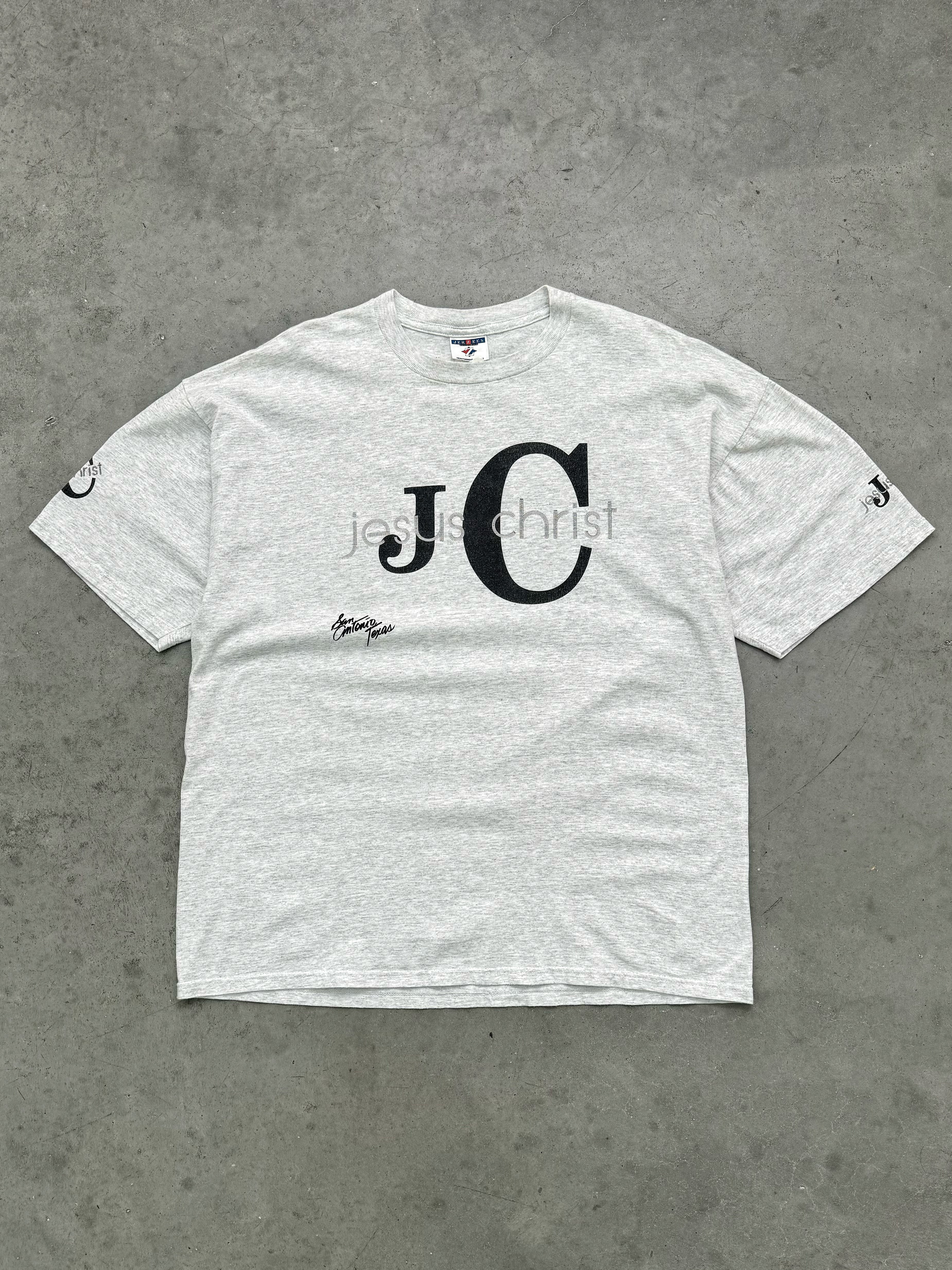 HEATHER GREY JESUS INITIAL TEE - 2000S