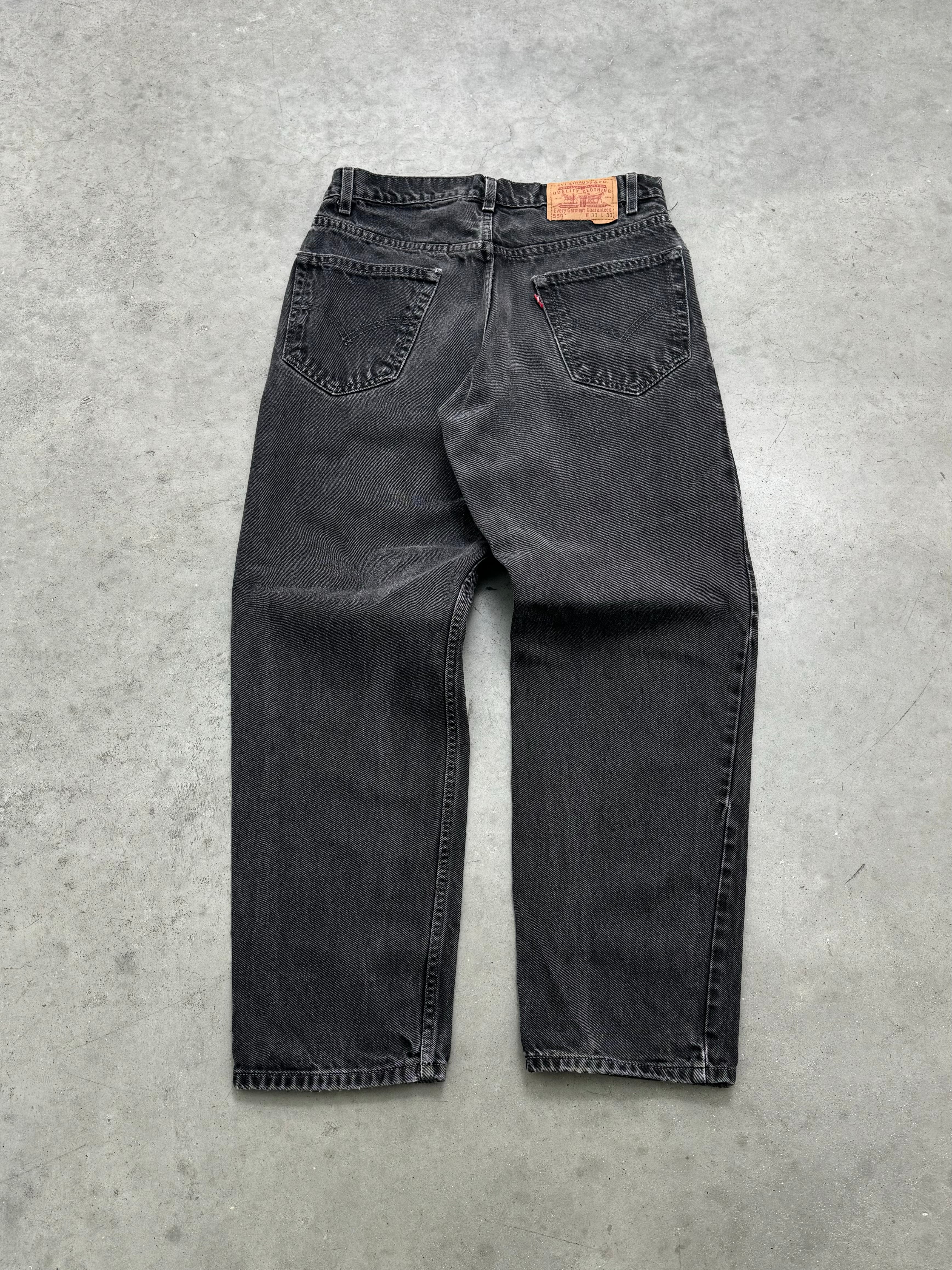 FADED BLACK LEVIS 550 RELAXED JEANS - 1990S