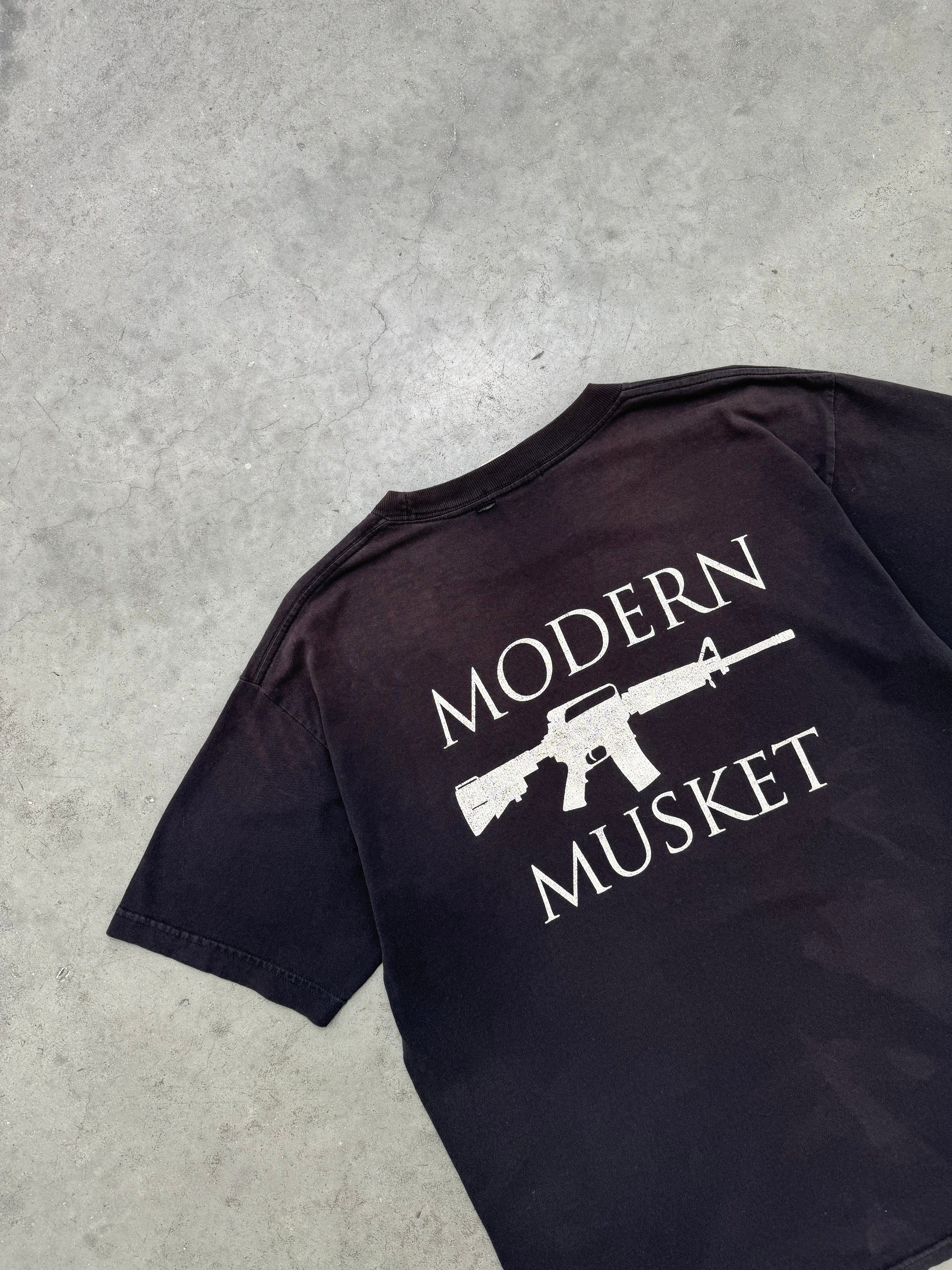 SUN FADED BLACK "MODERN MUSKET" TEE - 1990S