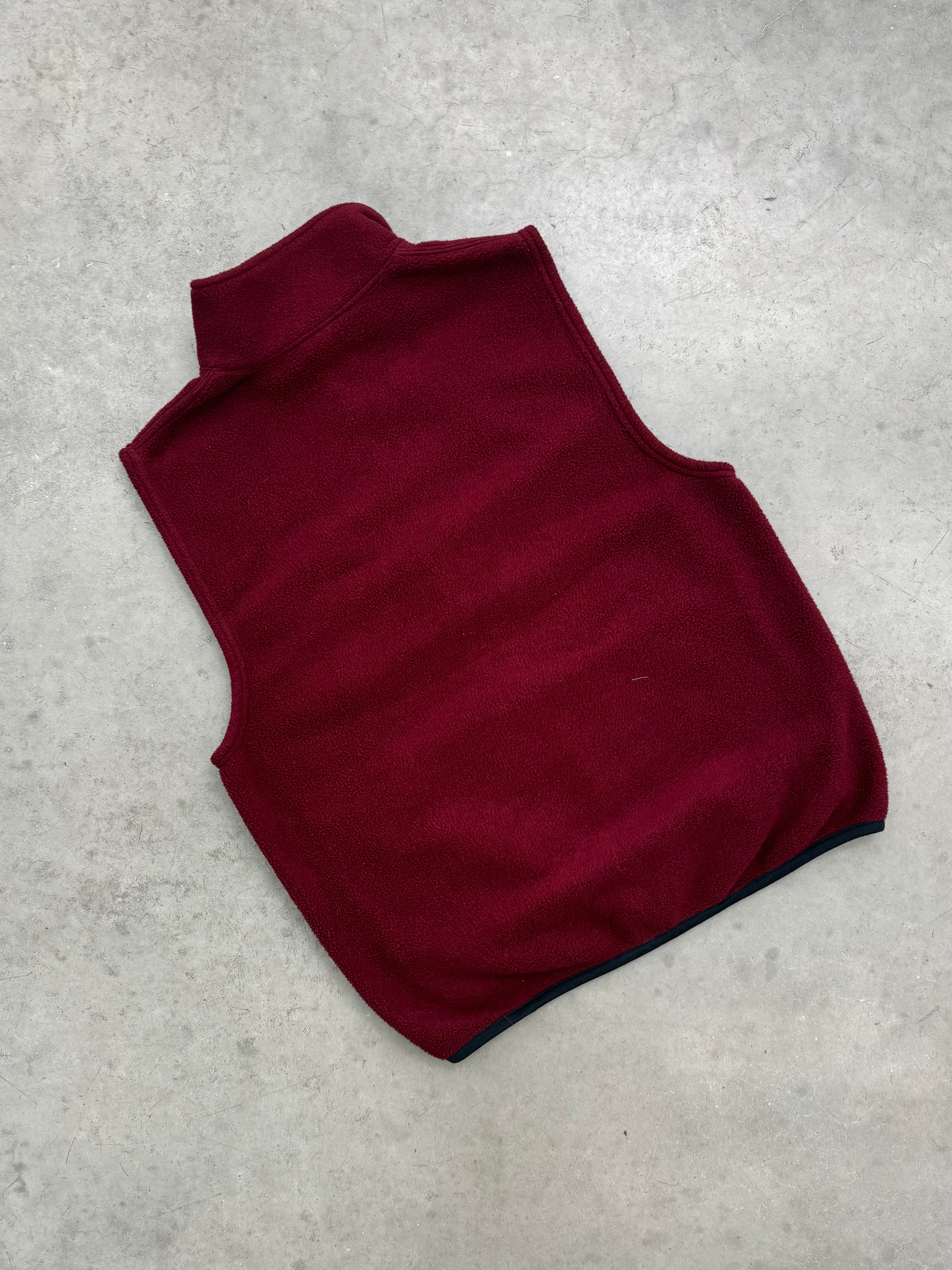 FADED MAROON RUSSELL FLEECE VEST - 1990S