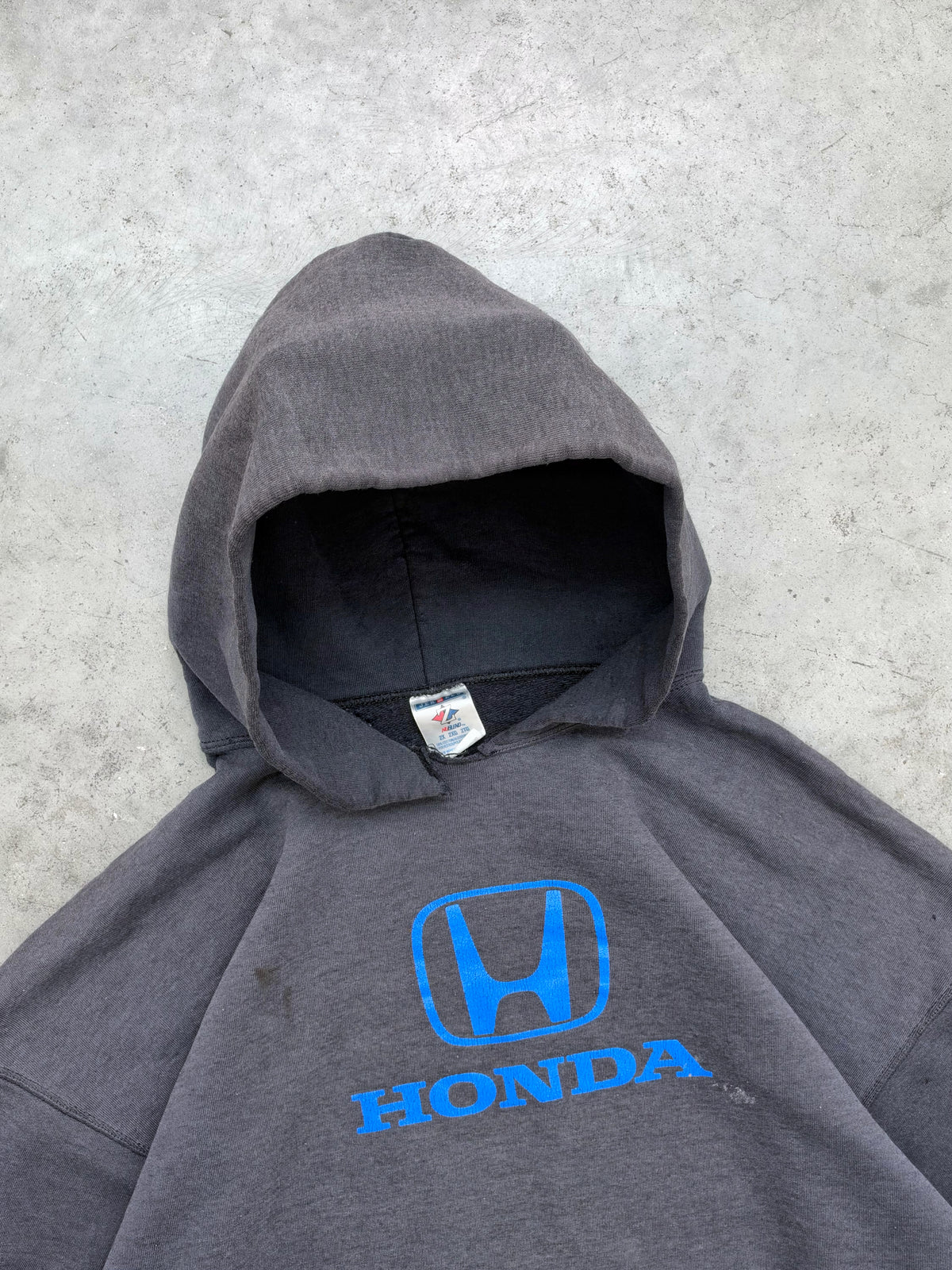 SUN FADED BLACK "HONDA" HOODIE - 2000S