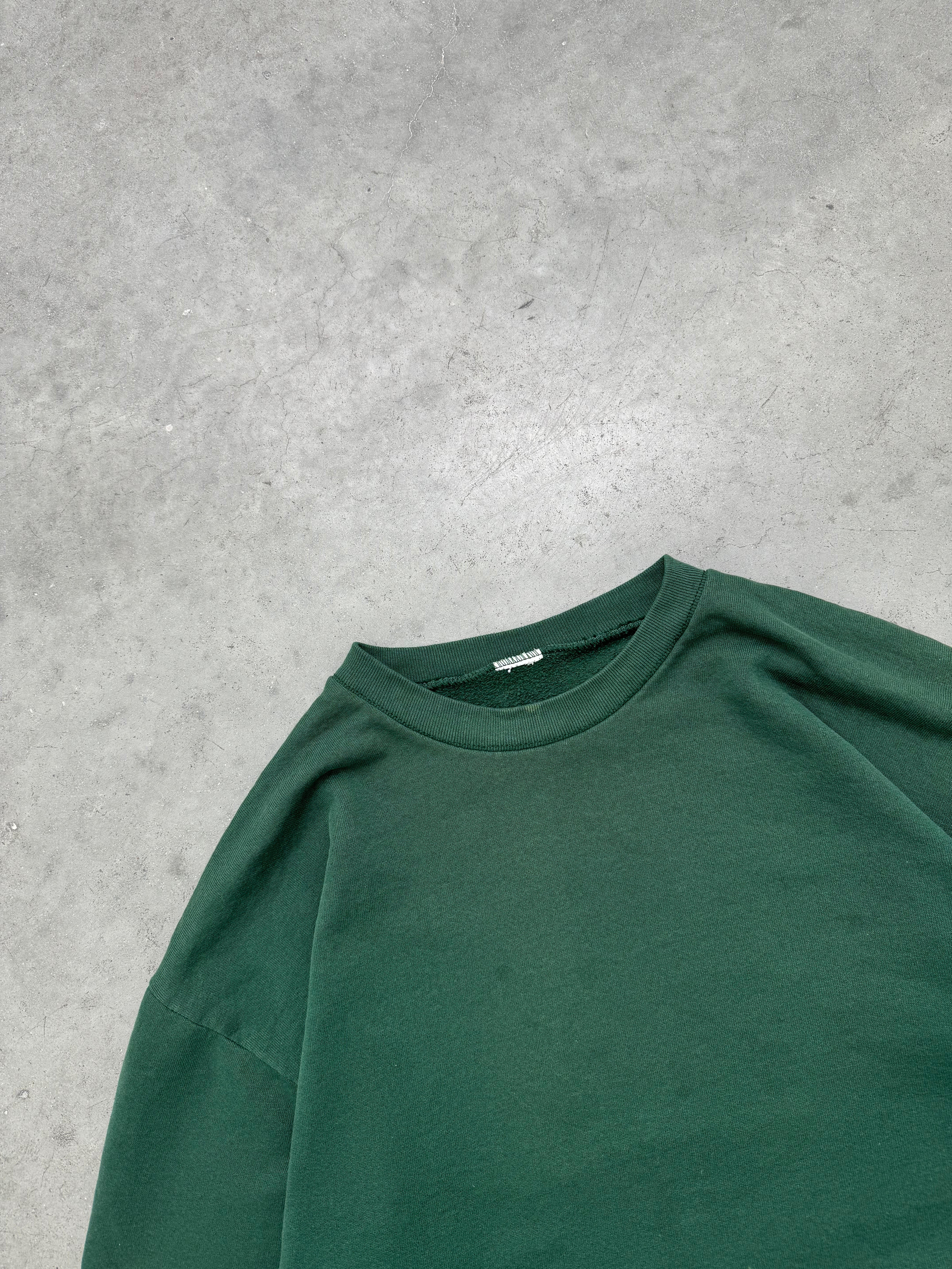 FADED FOREST GREEN CREWNECK - 1990S