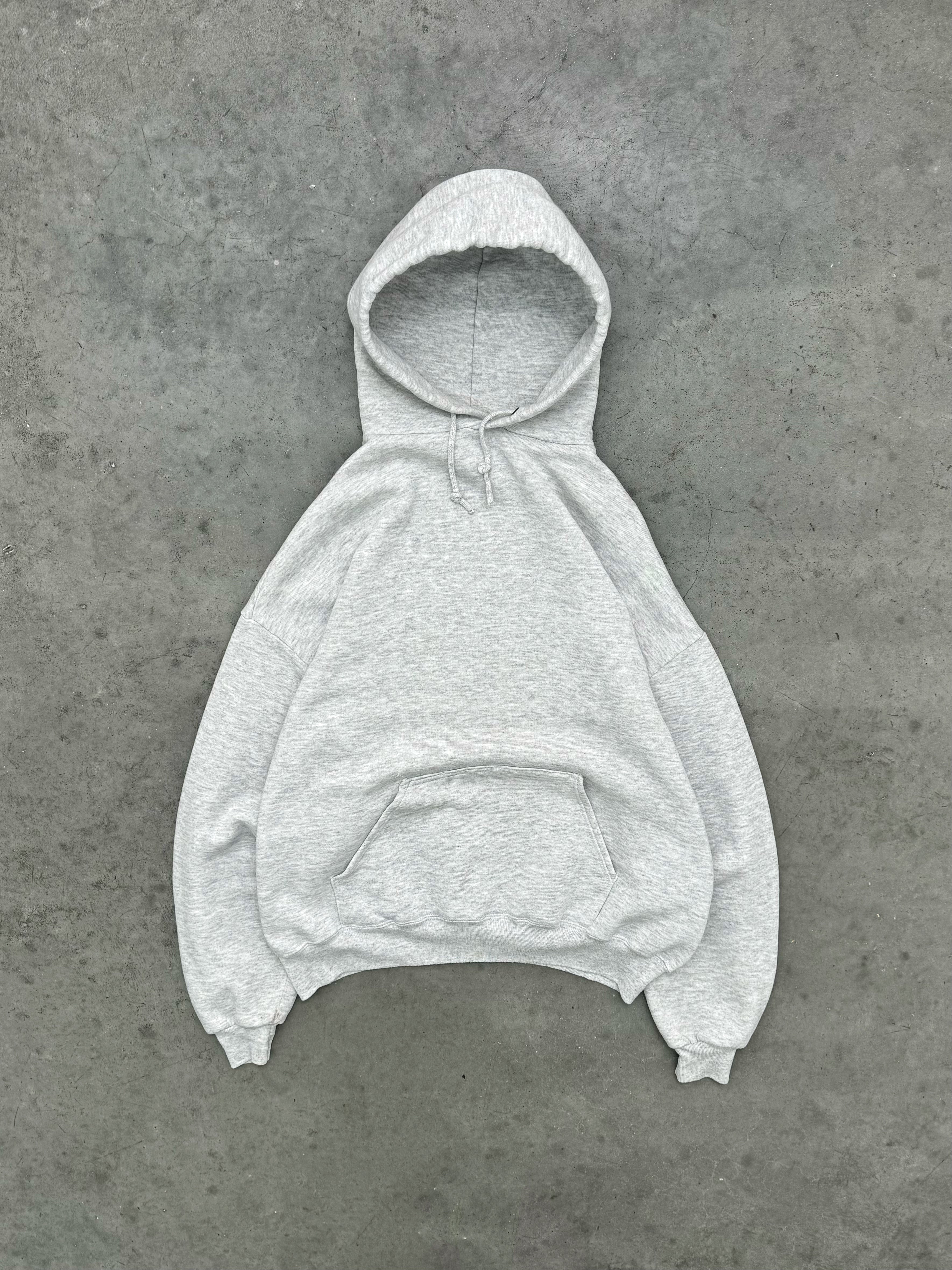 HEATHER GREY MADE IN USA HOODIE - 1980S