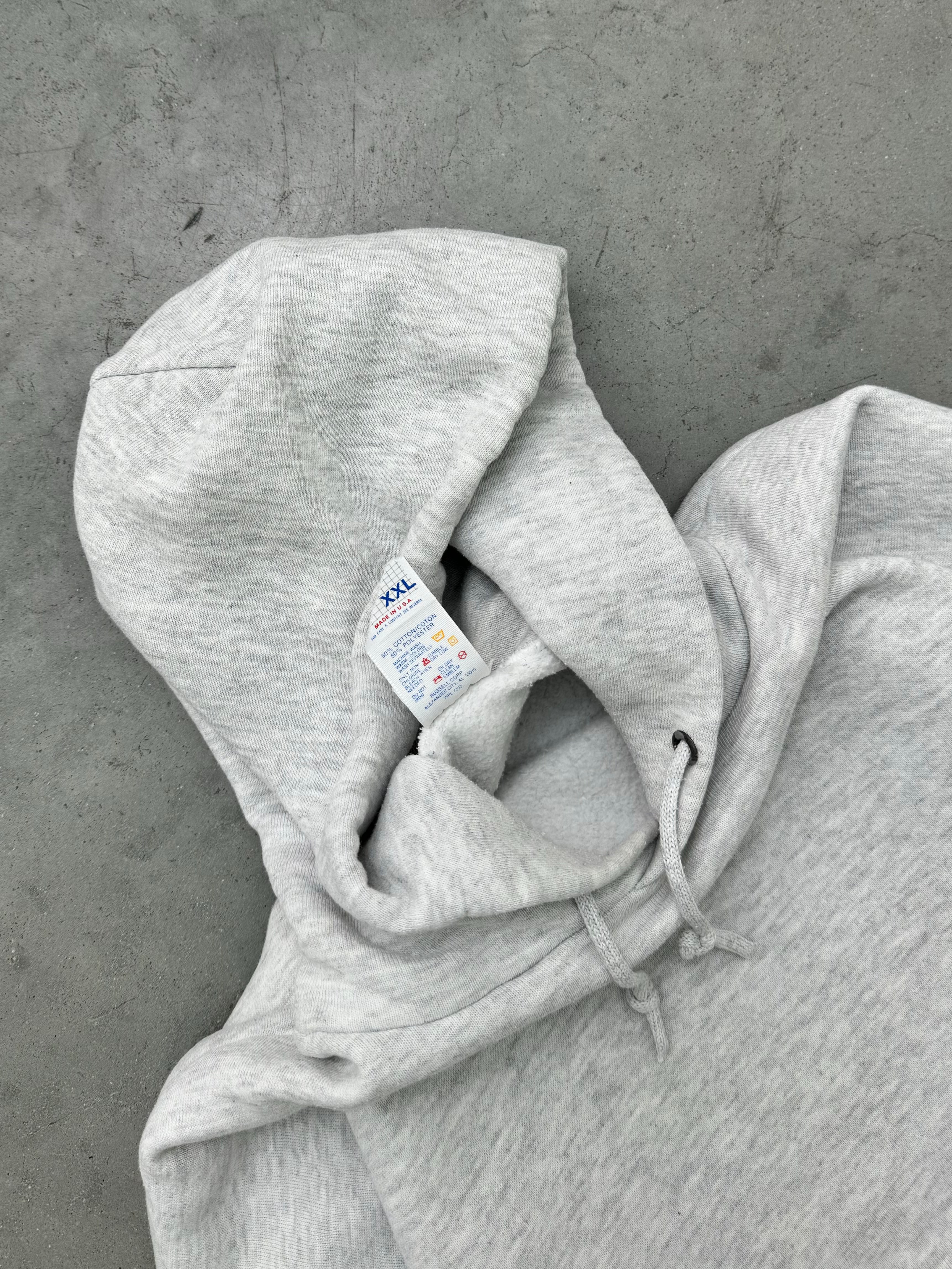 HEATHER GREY MADE IN USA HOODIE - 1980S