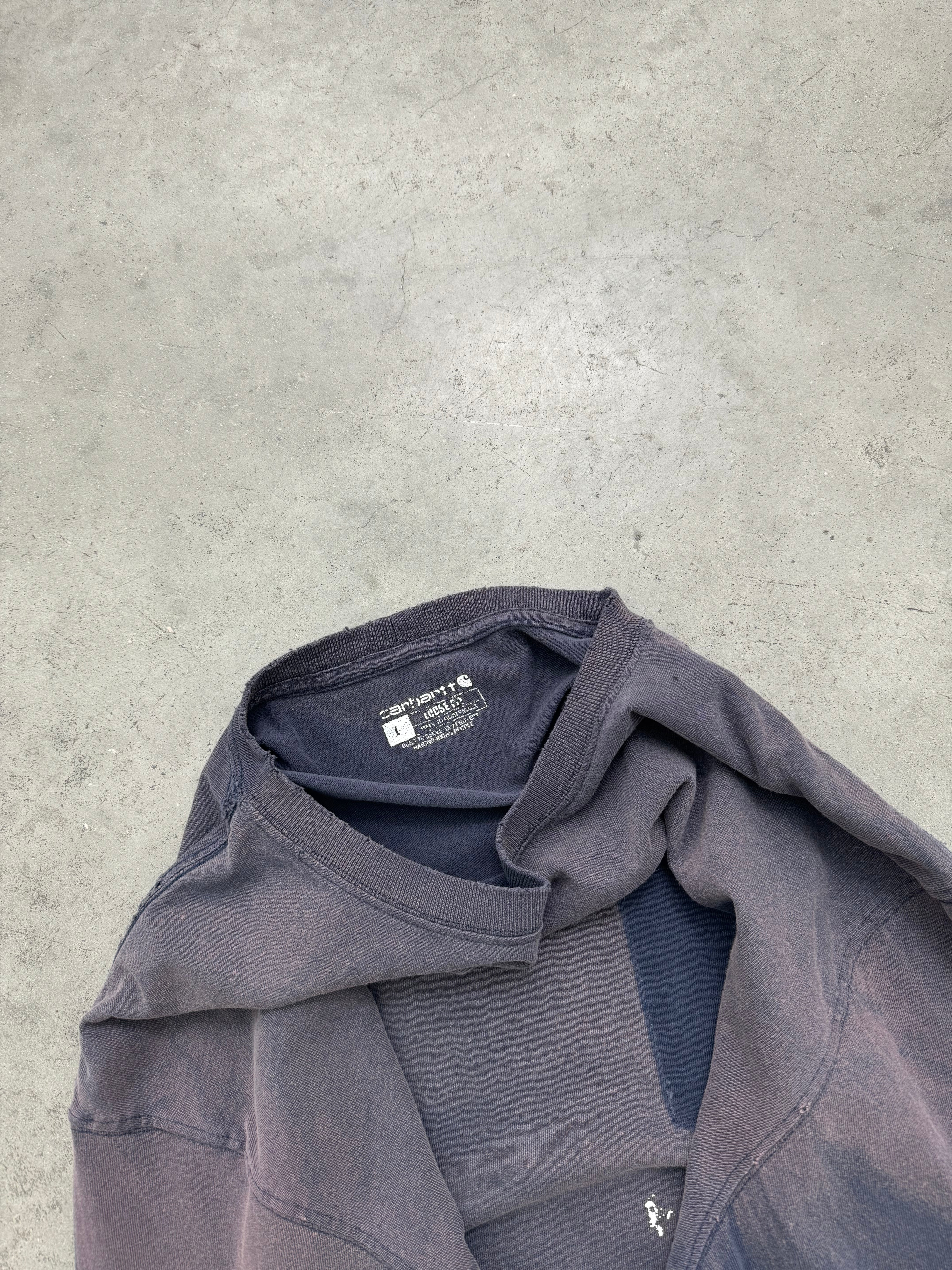SUN FADED NAVY GHOST POCKET LONG SLEEVE - 2000S