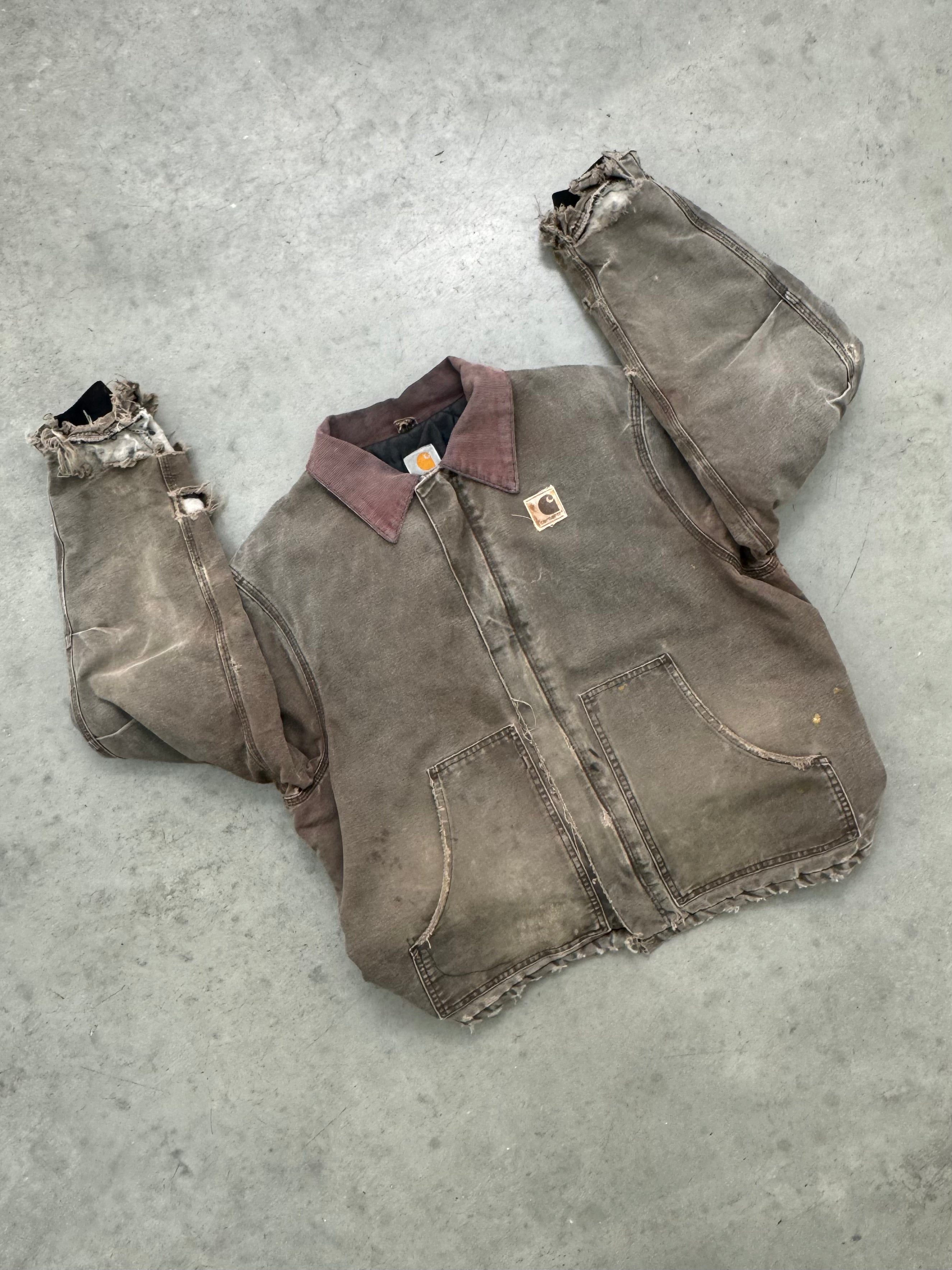FADED ASH BROWN CARHARTT ARCTIC JACKET - 1990S