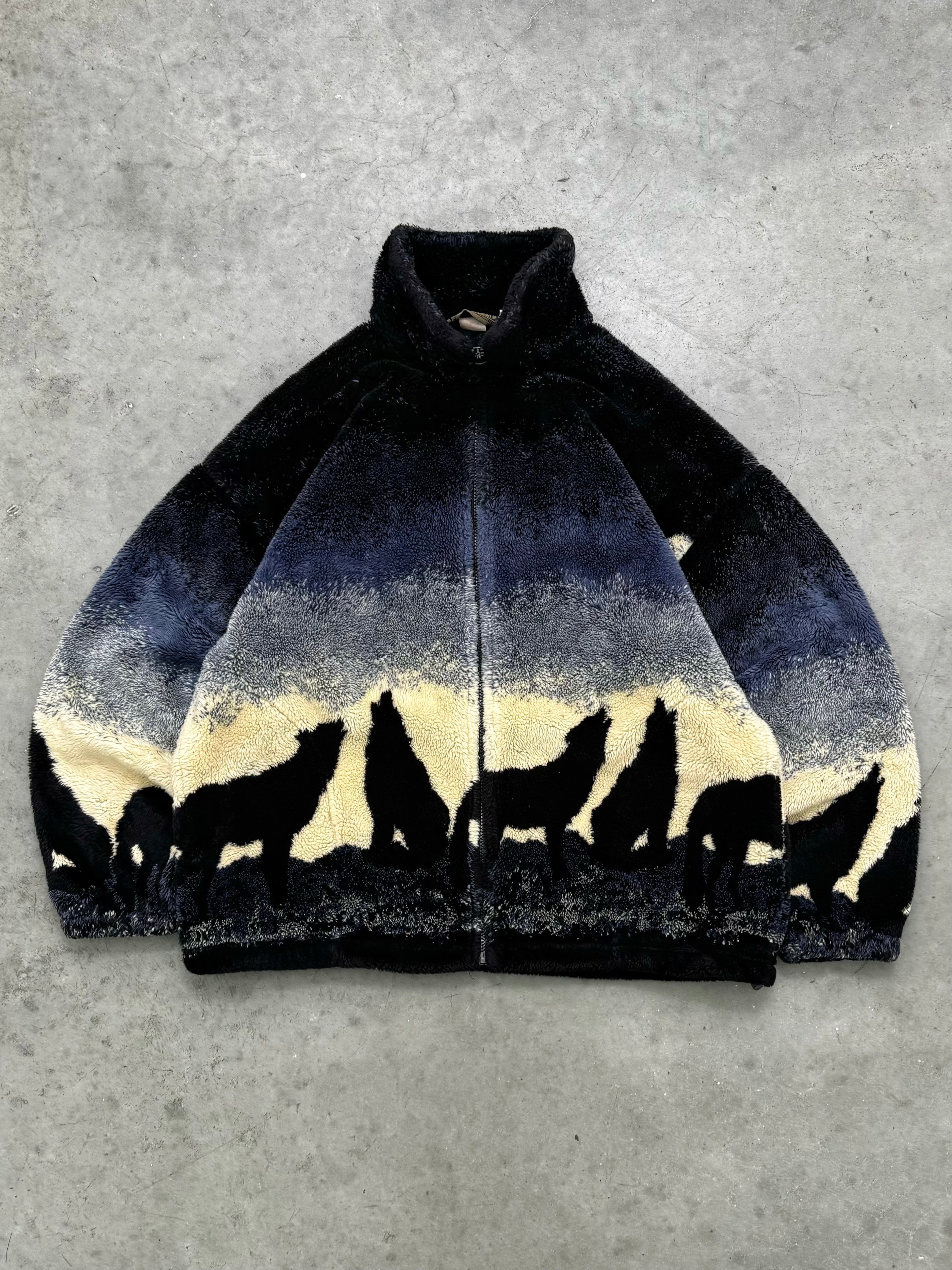 WOLF PACK DEEP PILE FLEECE JACKET - 1990S
