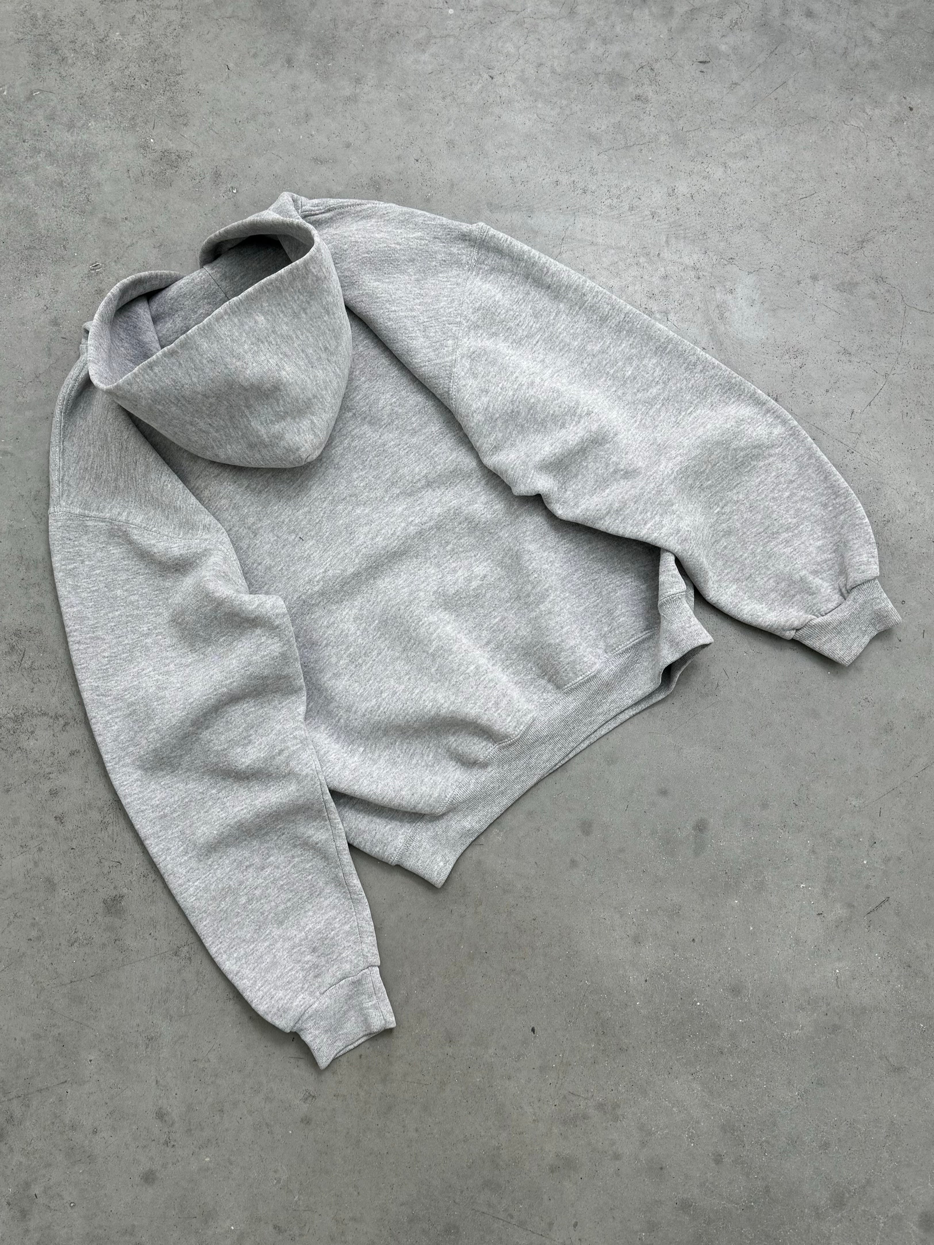 "TRACK AND FIELD" HEATHER GREY RUSSELL HOODIE - 1990S
