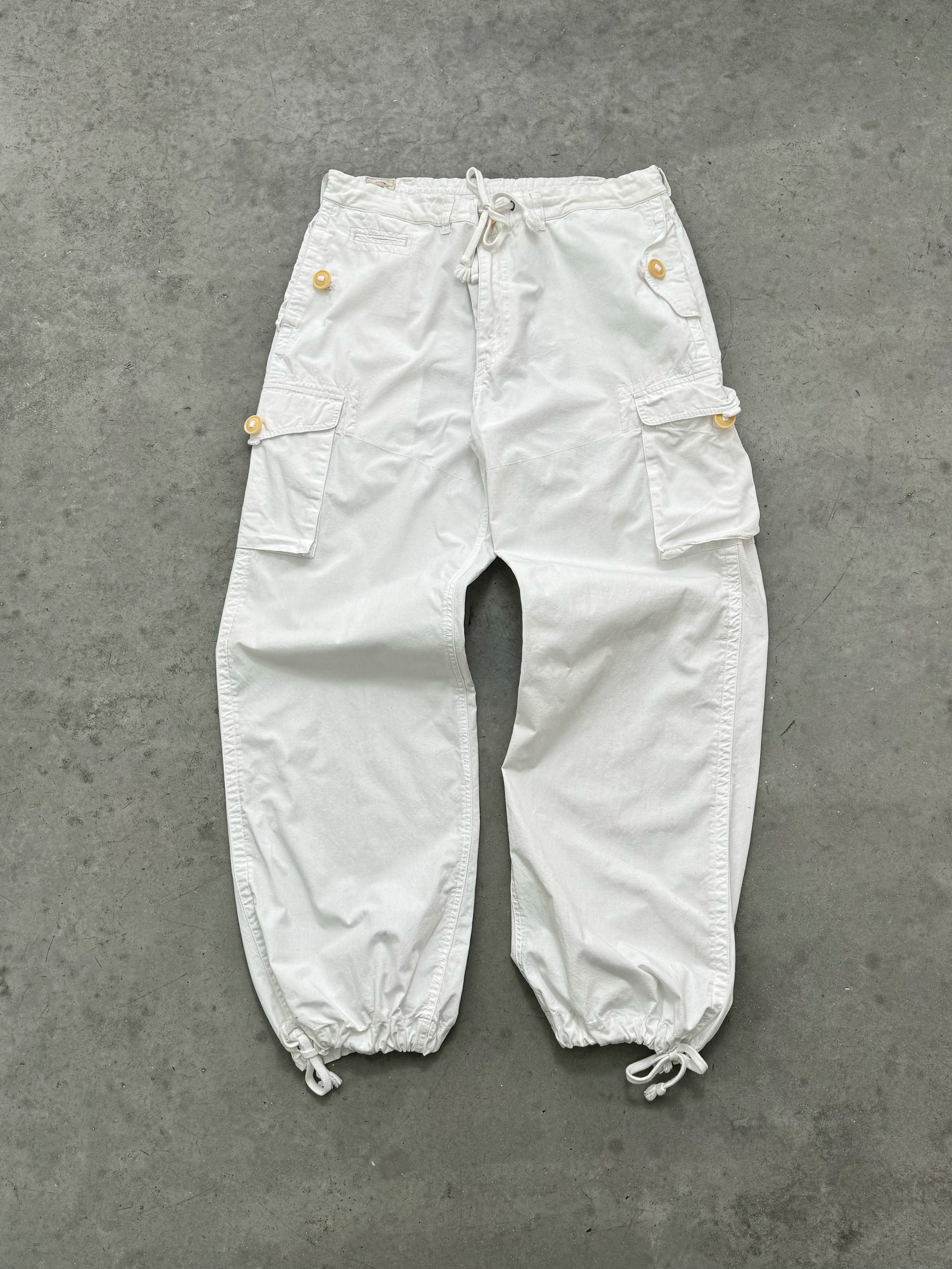 WHITE POLO RALPH LAUREN CARGO PANTS - 2000S