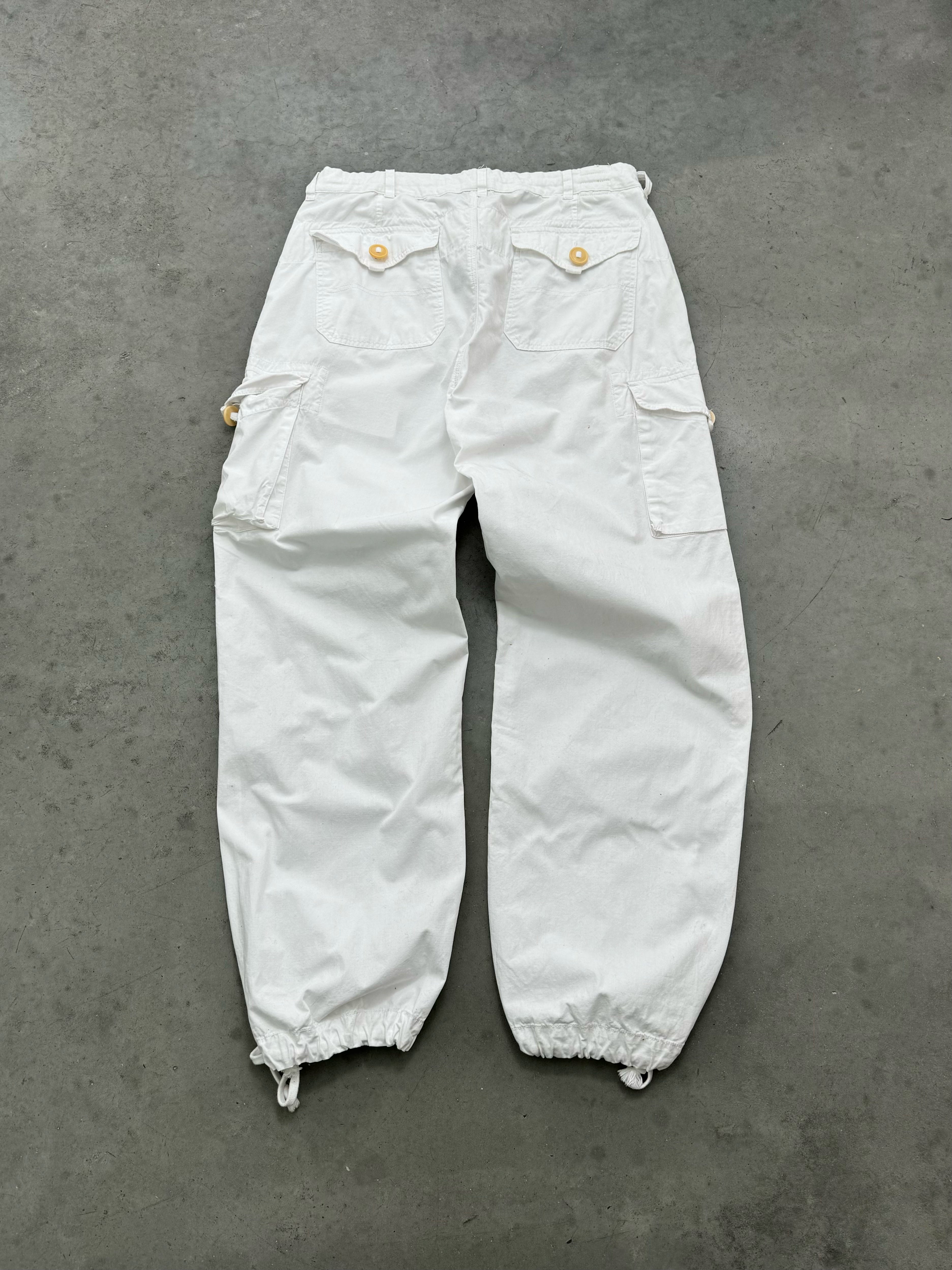 WHITE POLO RALPH LAUREN CARGO PANTS - 2000S