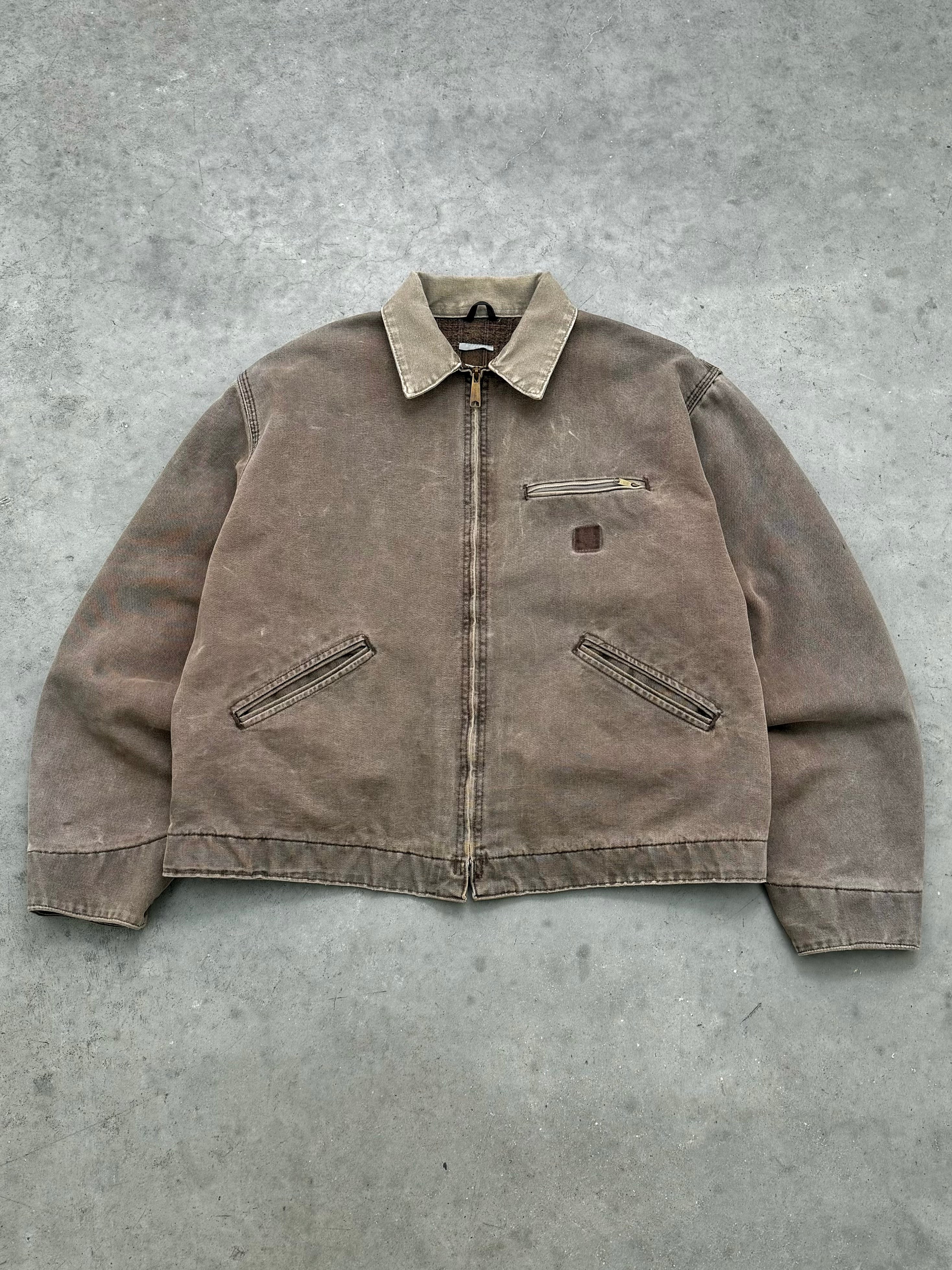 FADED BROWN CARHARTT DETROIT JACKET - 1990S