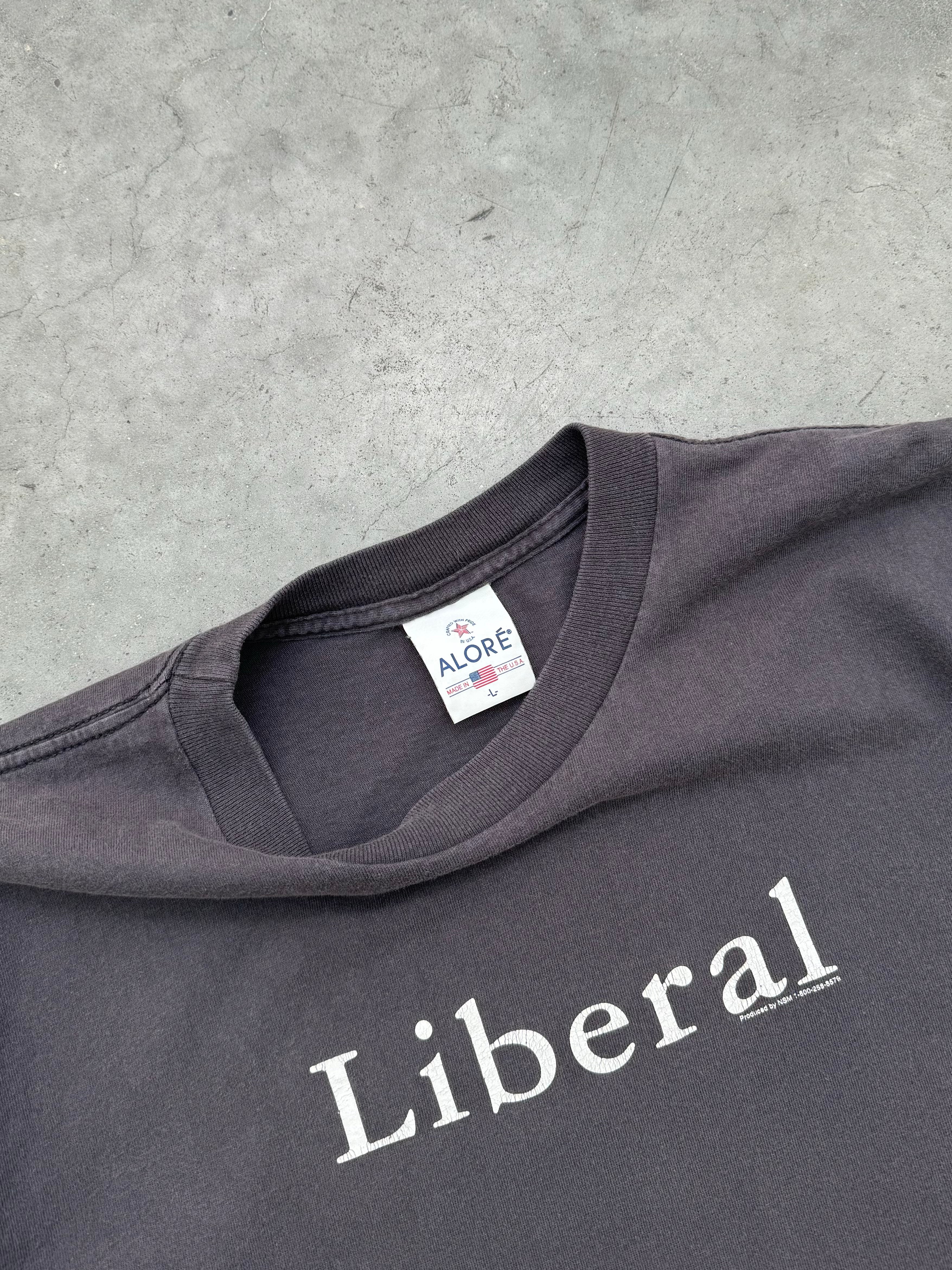 FADED BLACK "LIBERAL" TEE - 1990S