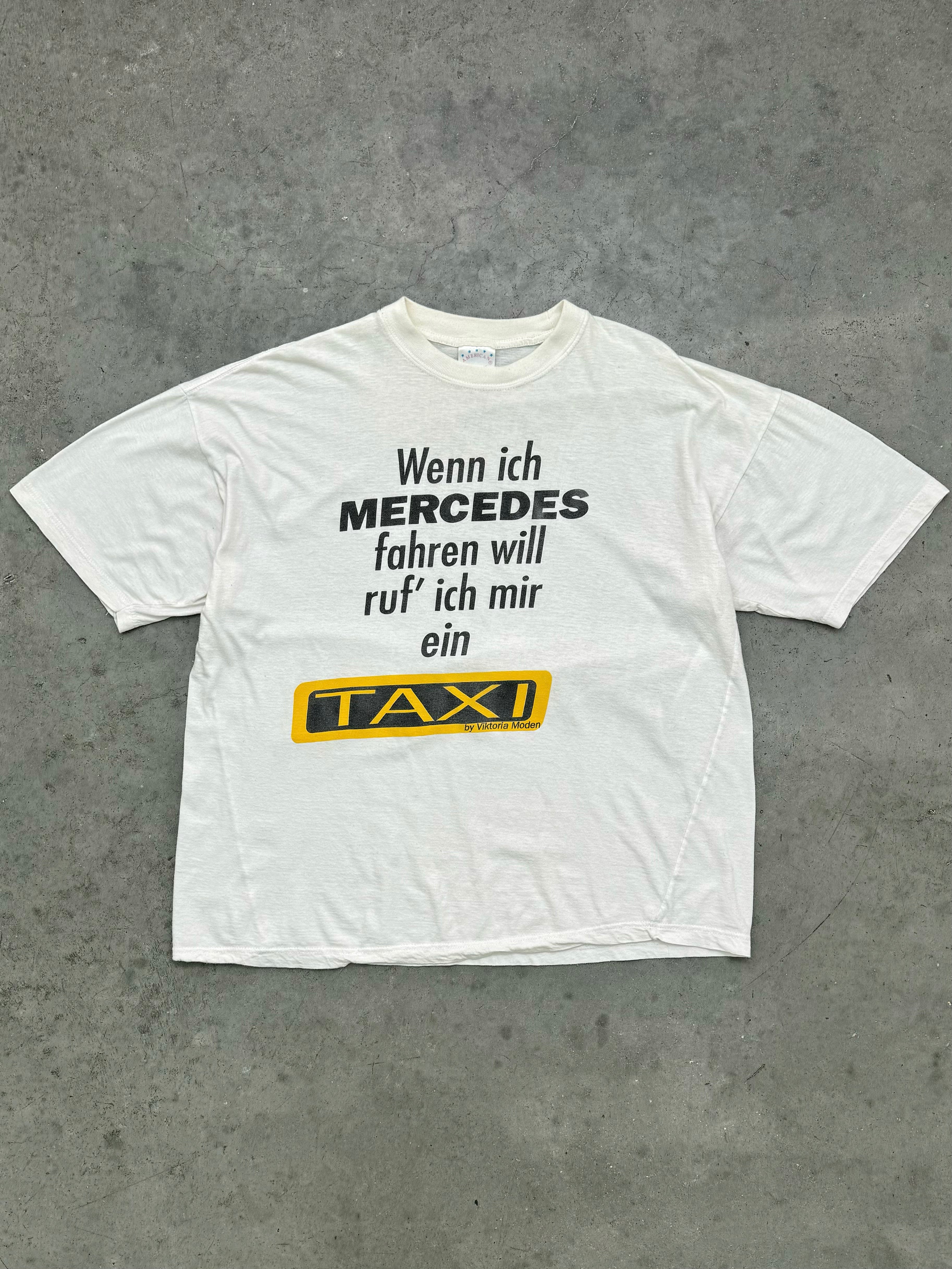 MERCEDES GERMAN TAXI WHITE TEE - 1980S