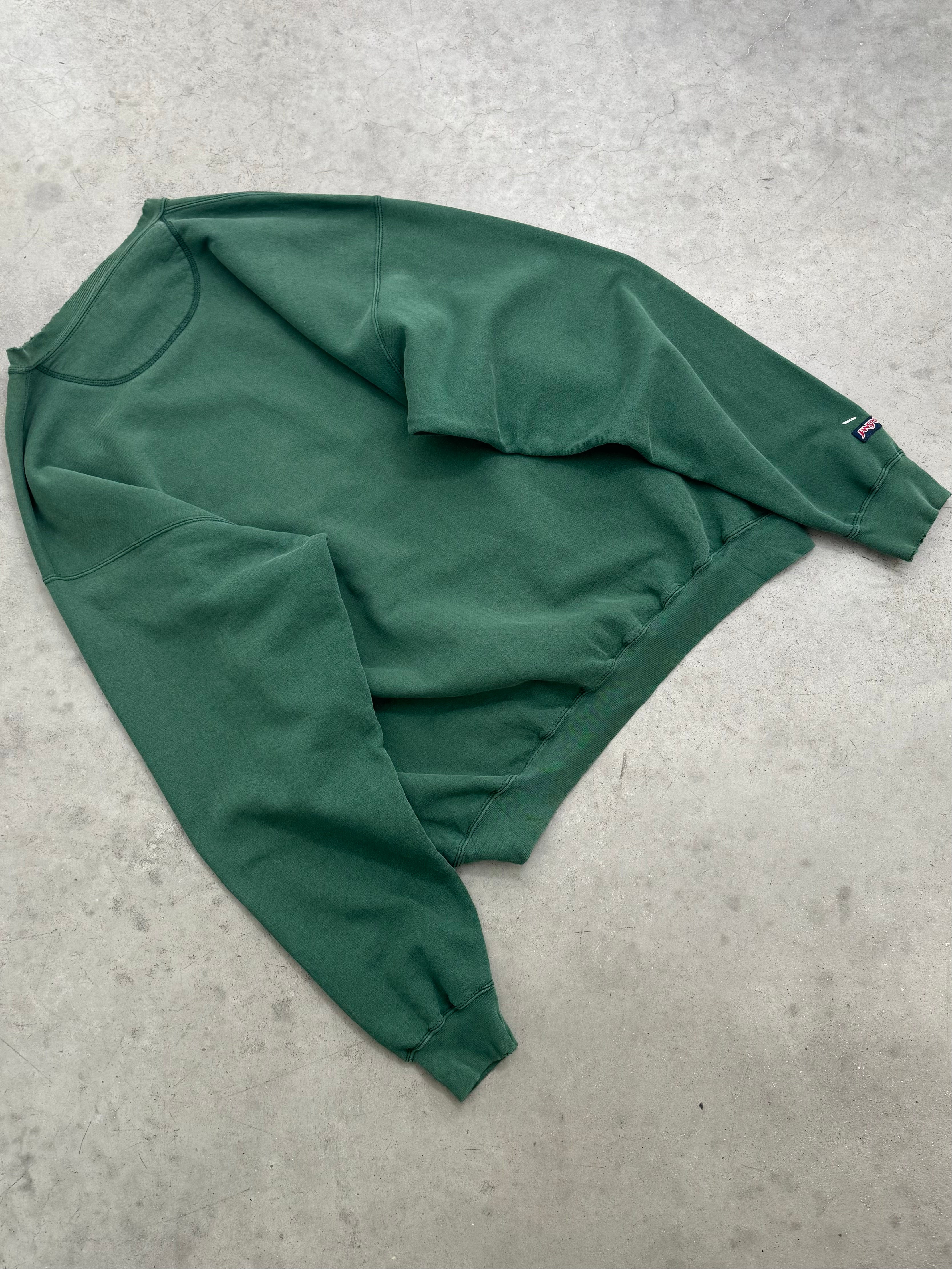 FADED PINE GREEN "BROWN UNIVERSITY" CREWNECK - 1990S