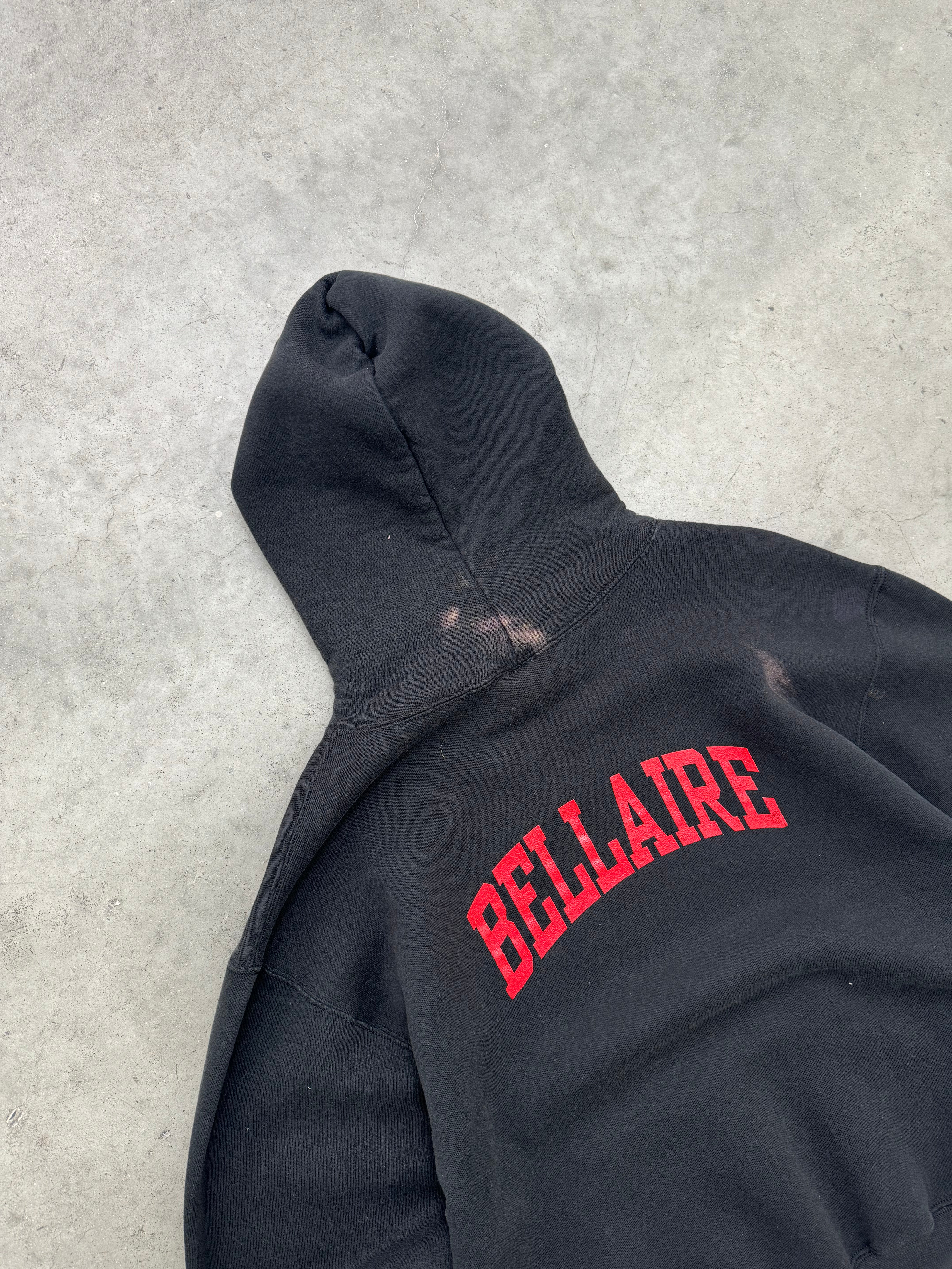 SUN FADED BLACK RUSSELL "BELLAIRE" HOODIE - 1990S