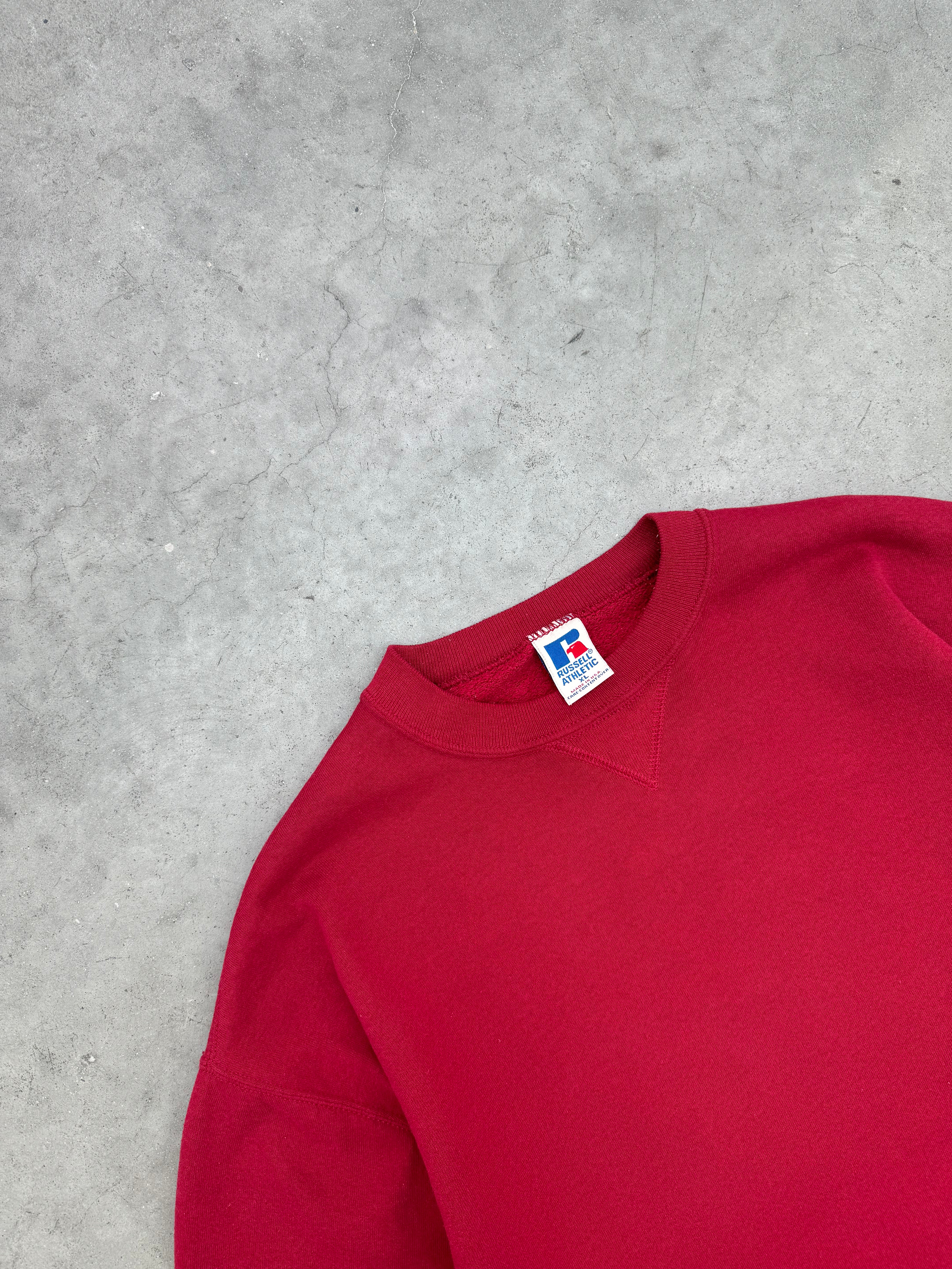 FADED RED RUSSELL CREWNECK - 1990S