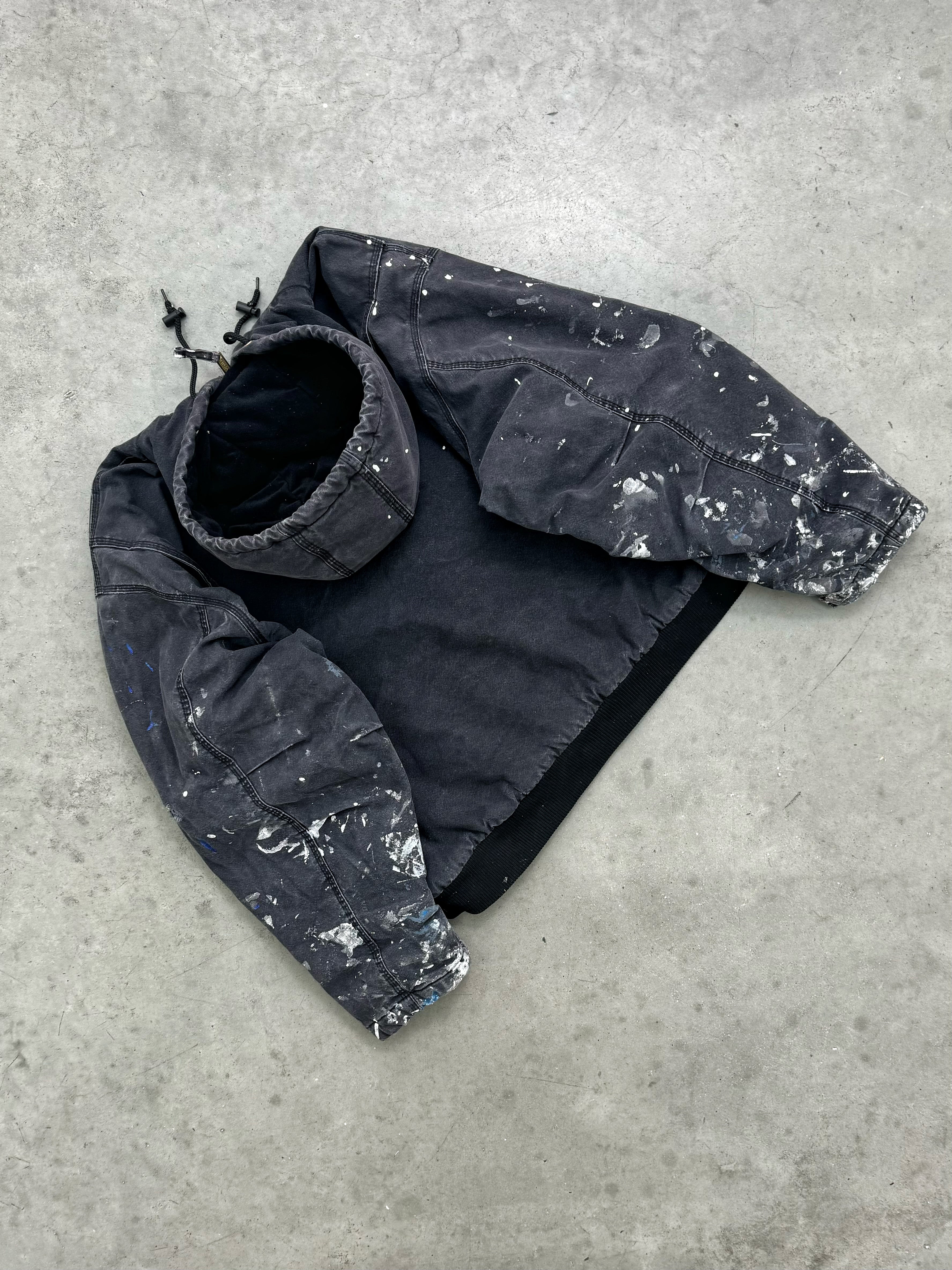 FADED PAINT SPLATTER WALLS HOODED WORK JACKET - 1990S