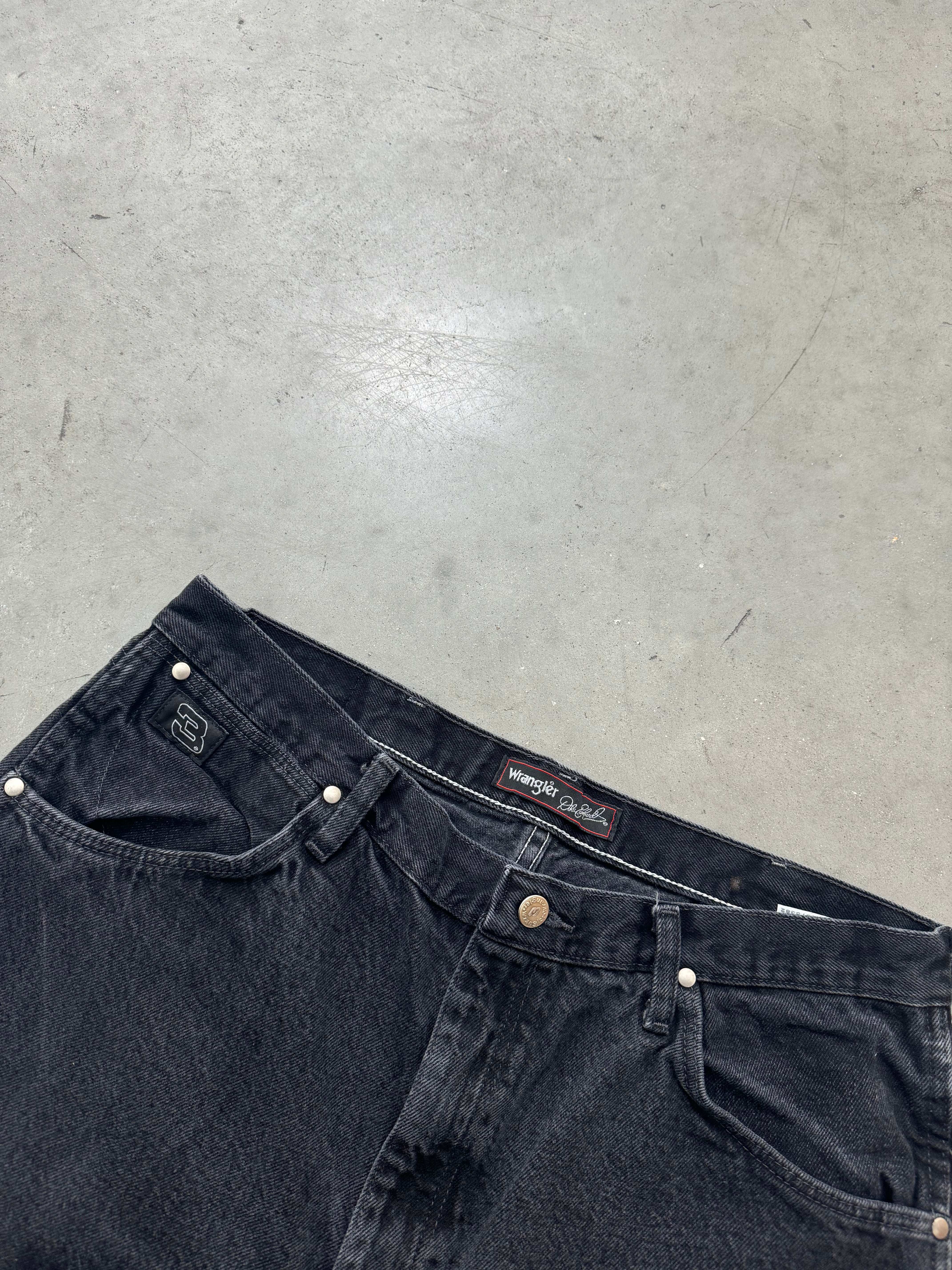 FADED BLACK WRANGLER DALE EARNHARDT JEANS - 2000S