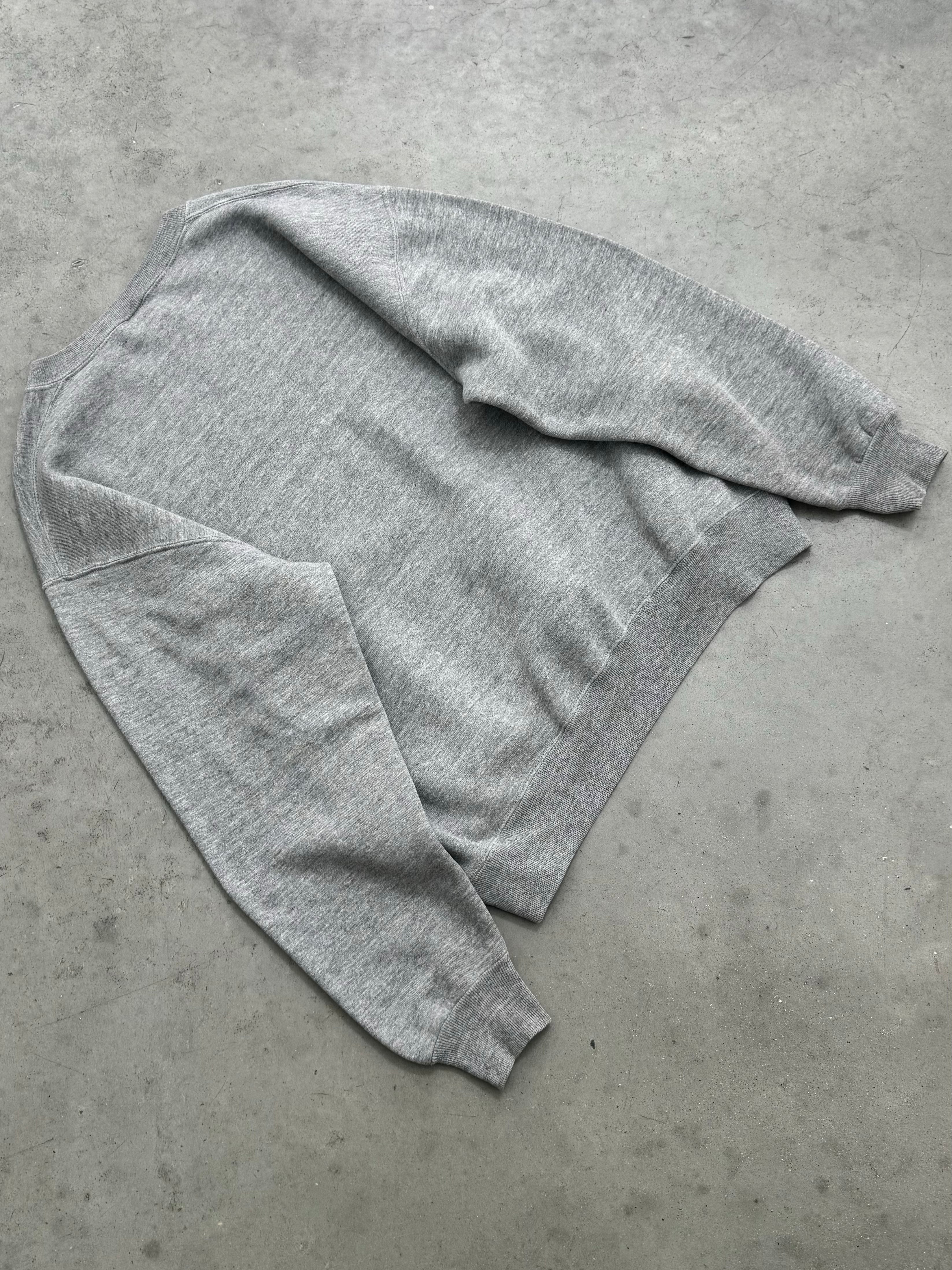 FADED HEATHER GREY "LINSLY" RUSSELL CREWNECK - 1990S