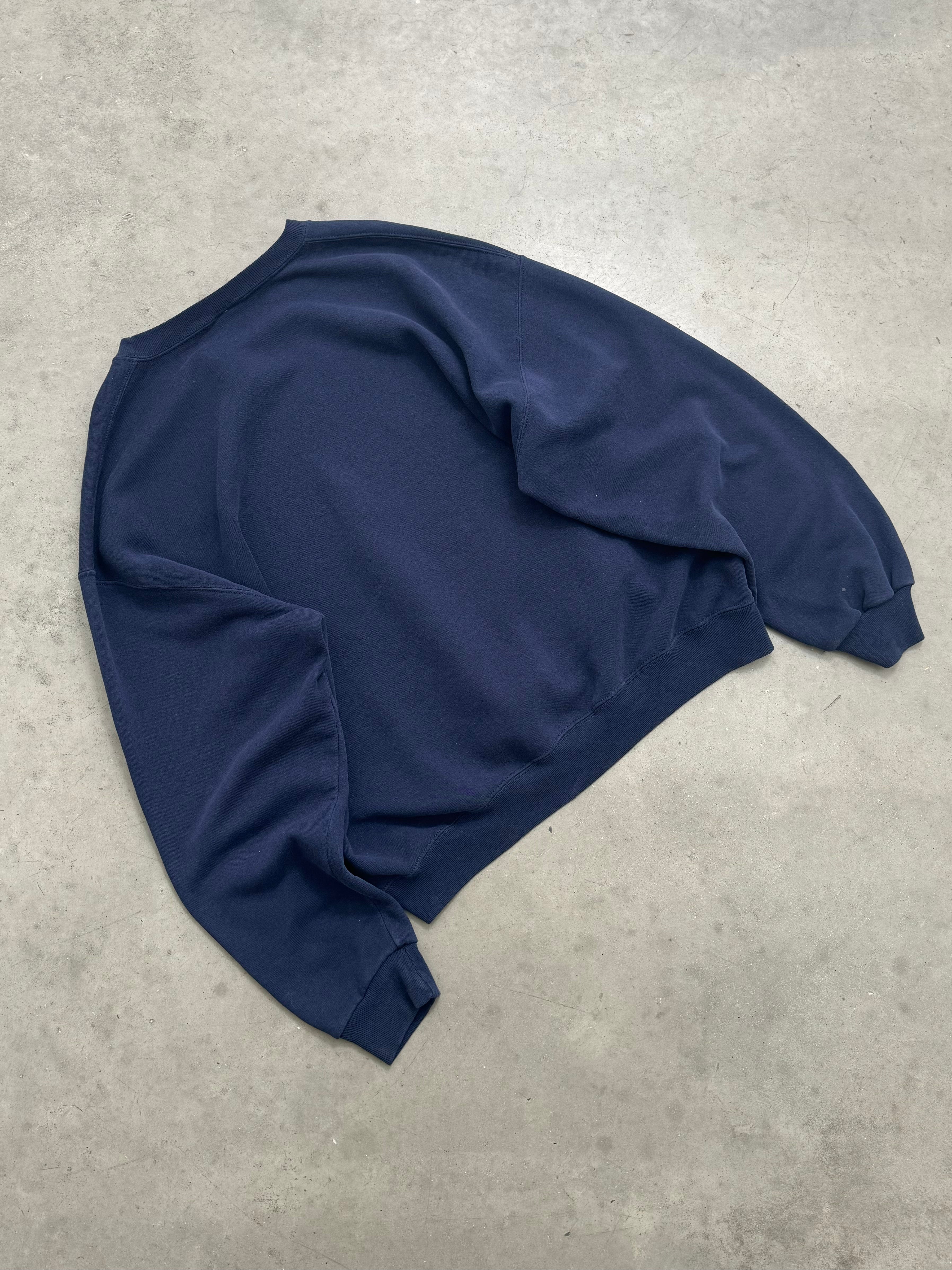 FADED MIDNIGHT BLUE RUSSELL CREWNECK - 1990S