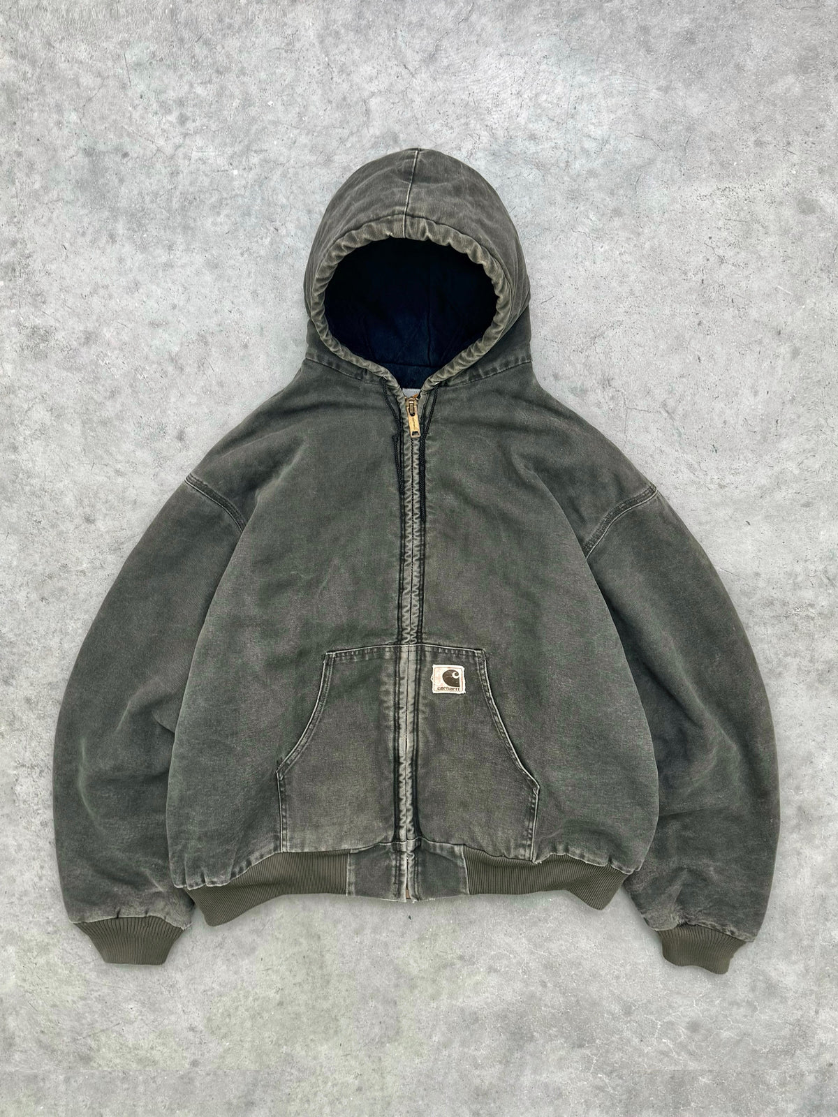 FADED OLIVE GREEN CARHARTT ACTIVE JACKET - 1990S