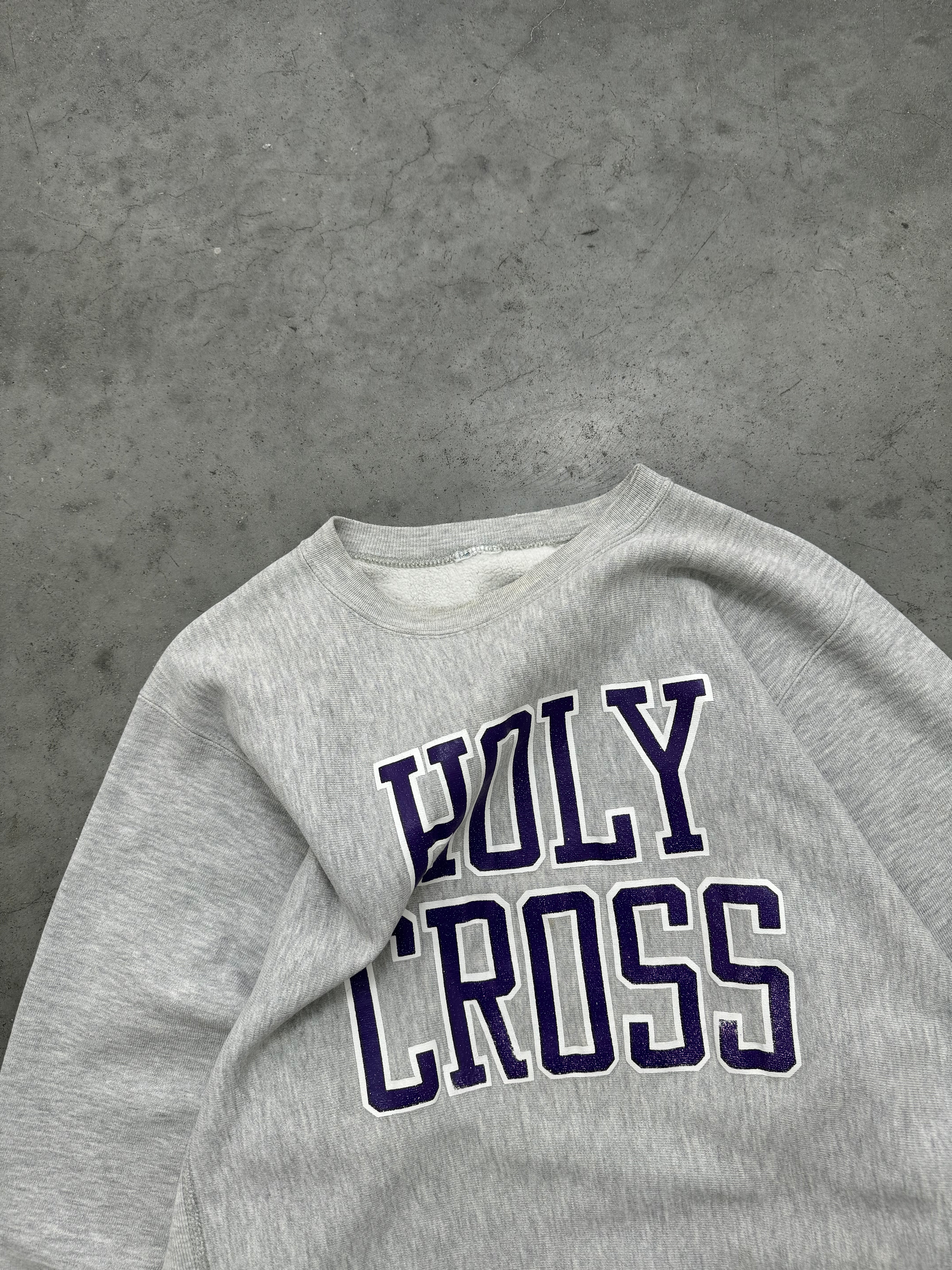 "HOLY CROSS" CHAMPION REVERSE WEAVE CREWNECK - 1990S