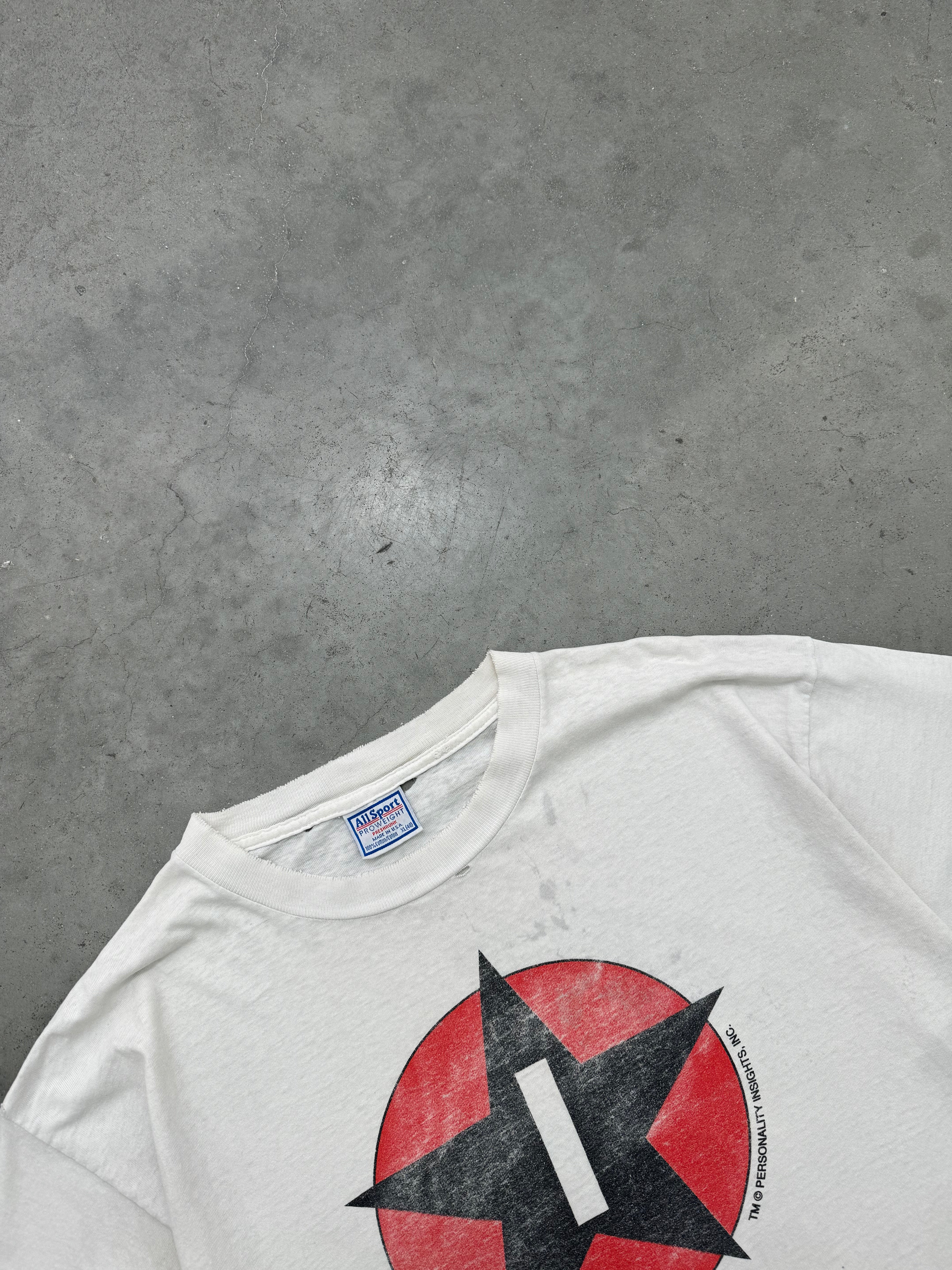 FADED WHITE "STAR" TEE - 1990S