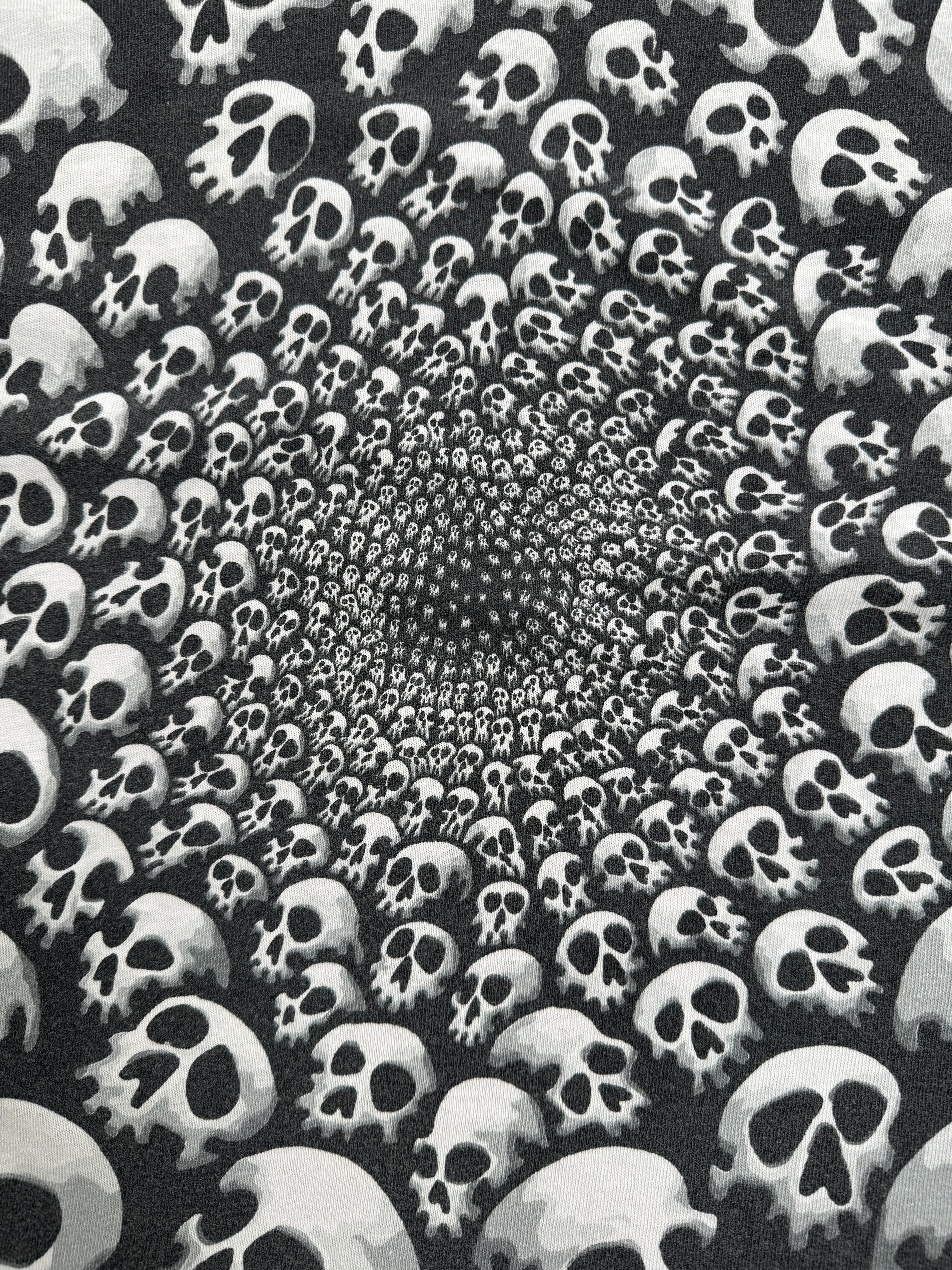 FADED SKULL PRINT "LIQUID BLUE" TEE - 1990S