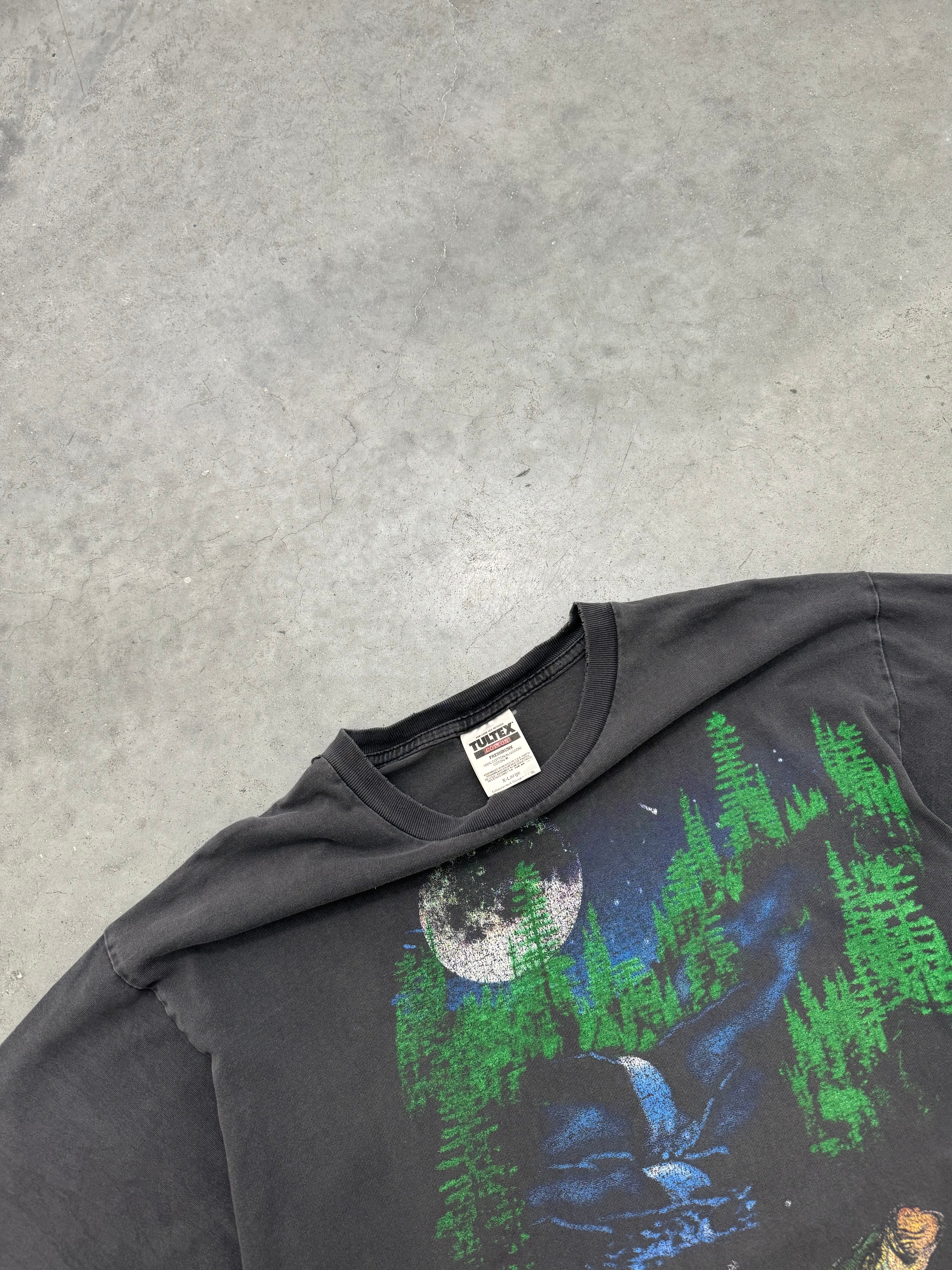 FADED BLACK & DISTRESSED NATURE TEE - 1990S