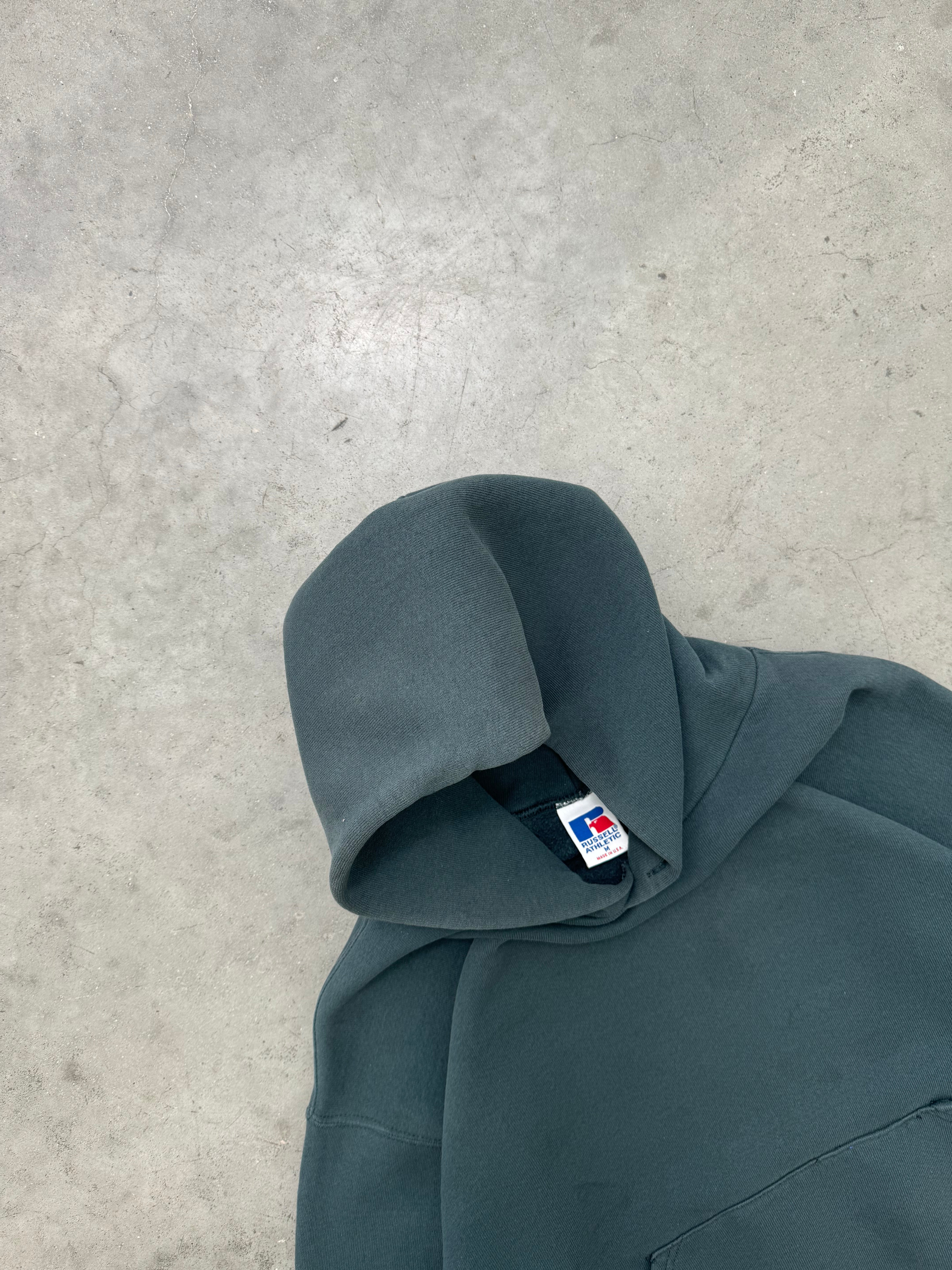 FADED DEEP EMERALD GREEN RUSSELL HOODIE - 1990S