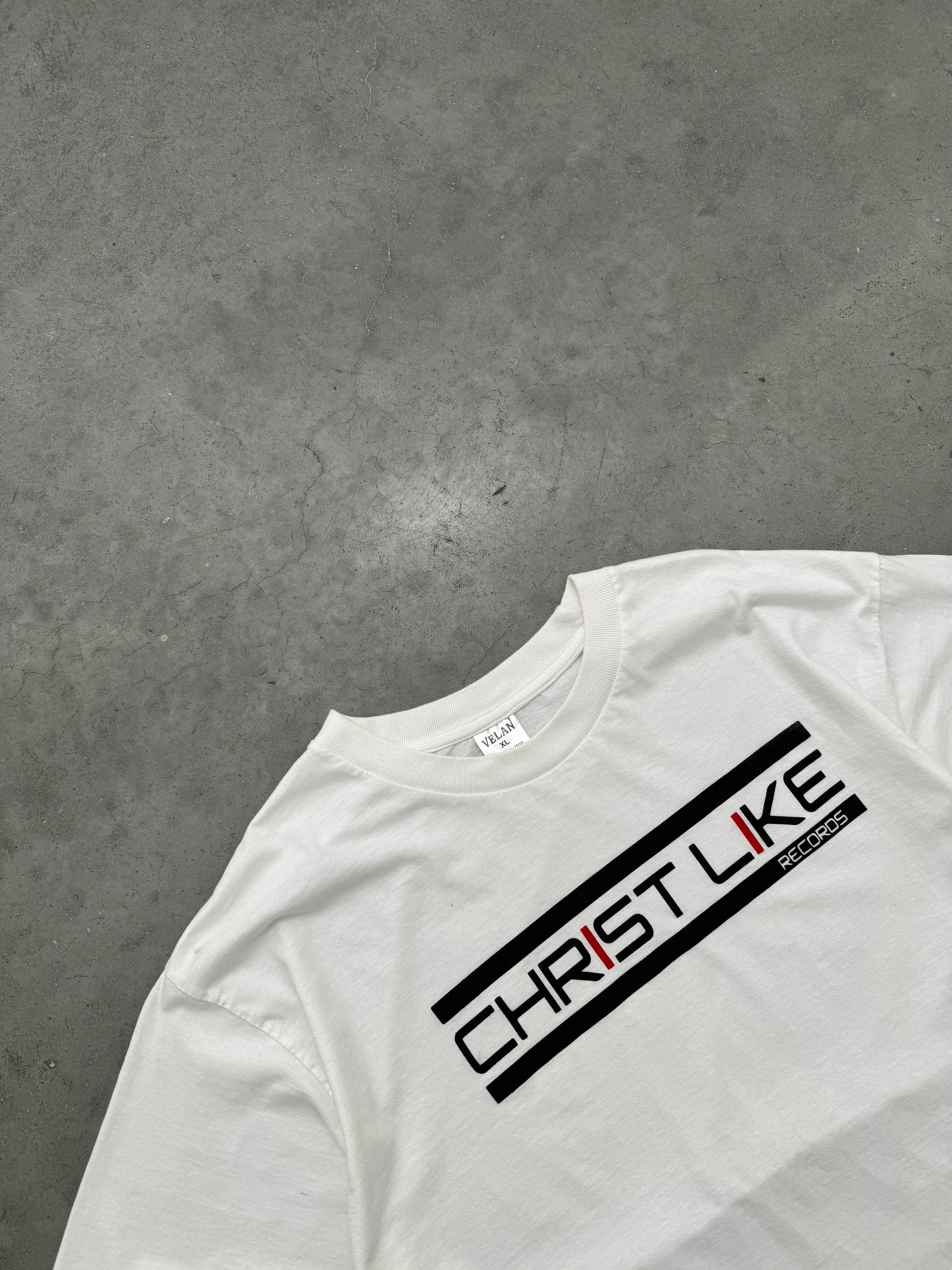 FADED WHITE "CHRIST LIKE RECORDS" TEE - X-LARGE