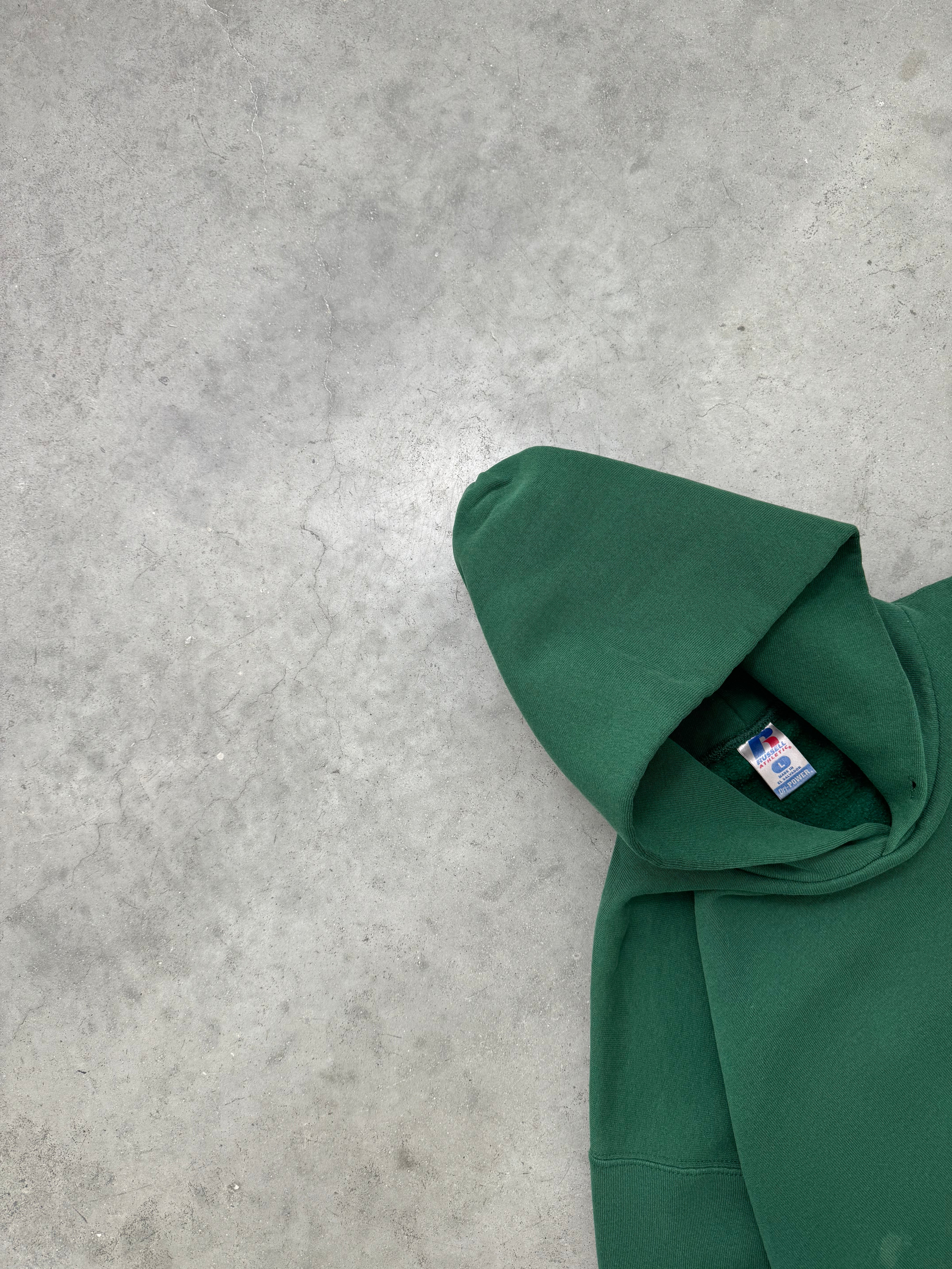 FADED PINE GREEN RUSSELL HOODIE - 2000S