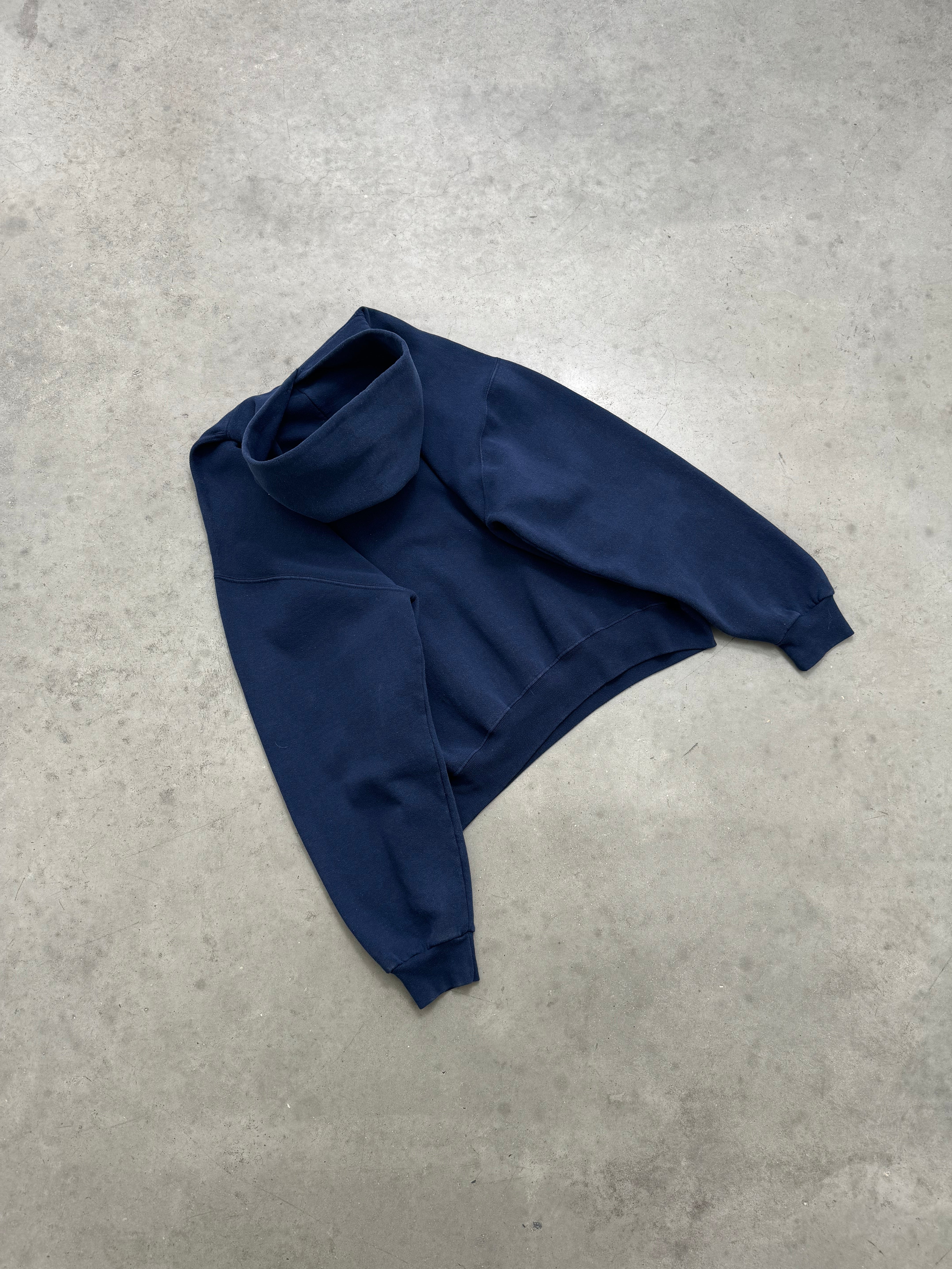 FADED NAVY "USA" RUSSELL HOODIE - 1990S