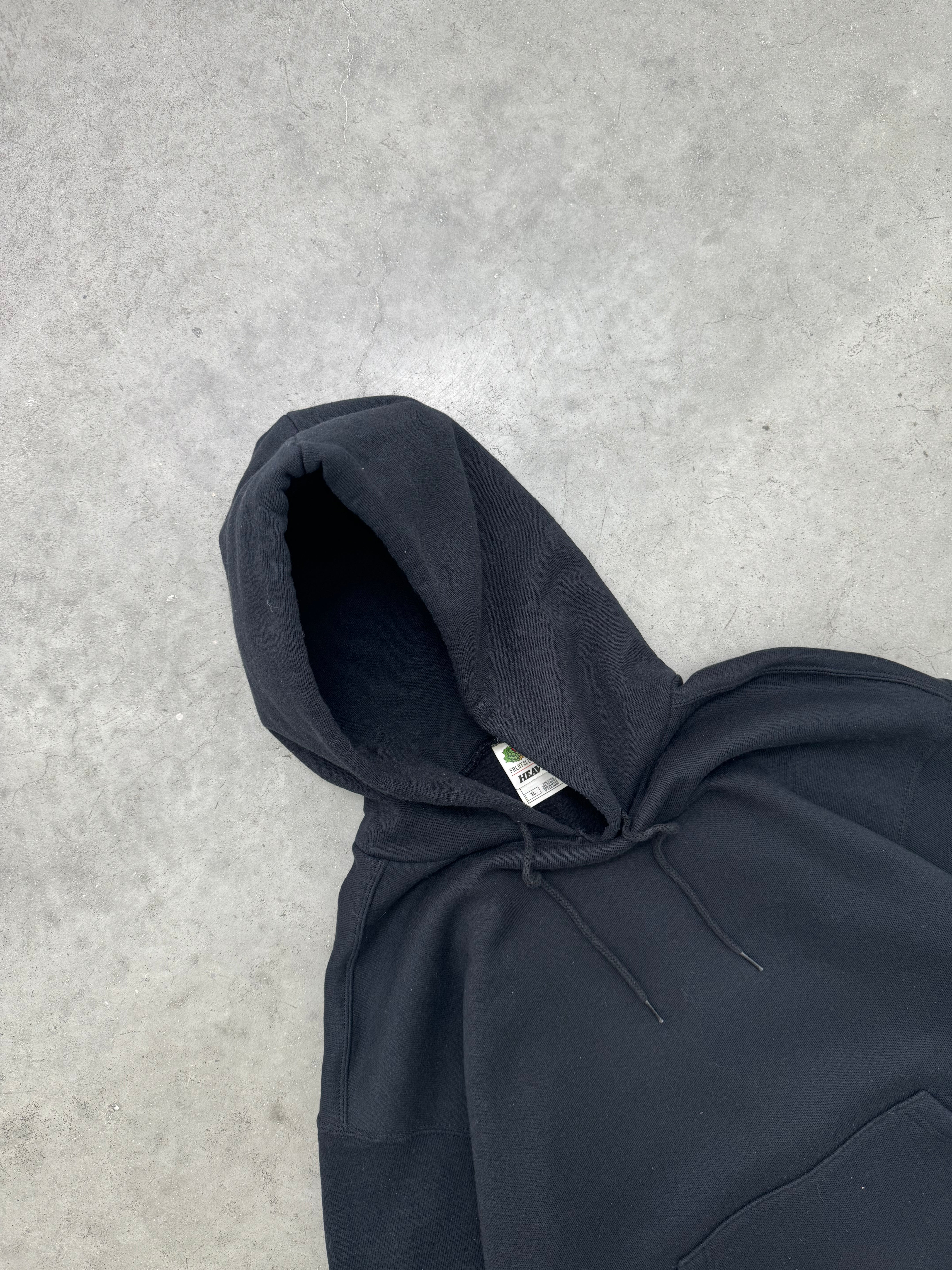 FADED PITCH BLACK HEAVYWEIGHT HOODIE - 2000S