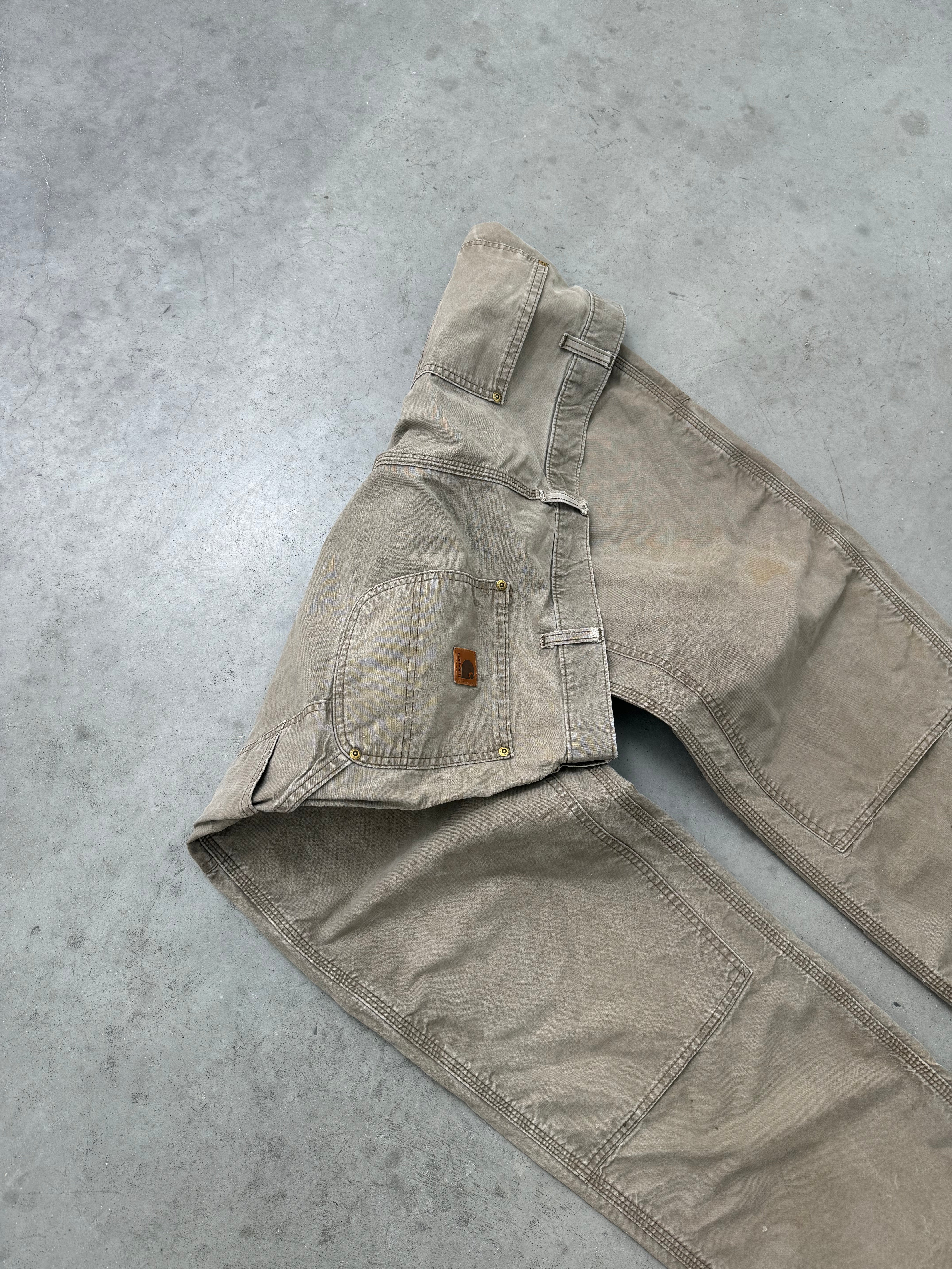 FADED OLIVE CARHARTT DOUBLE KNEE PANTS - 2000S